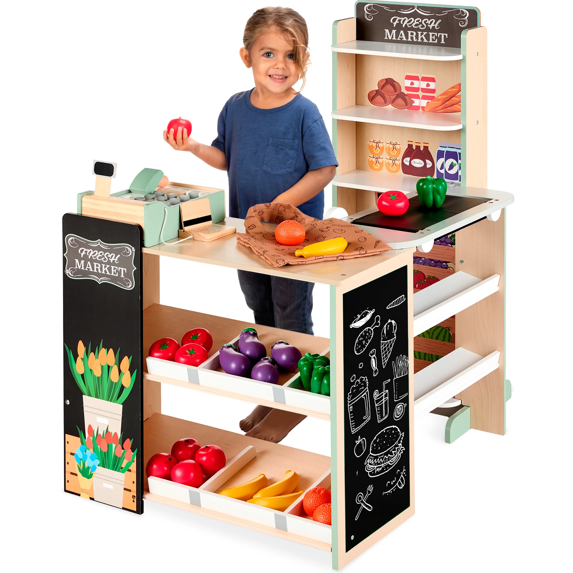 Kids Pretend Play Grocery Store Supermarket Toy Set w/ Accessories - Image 8