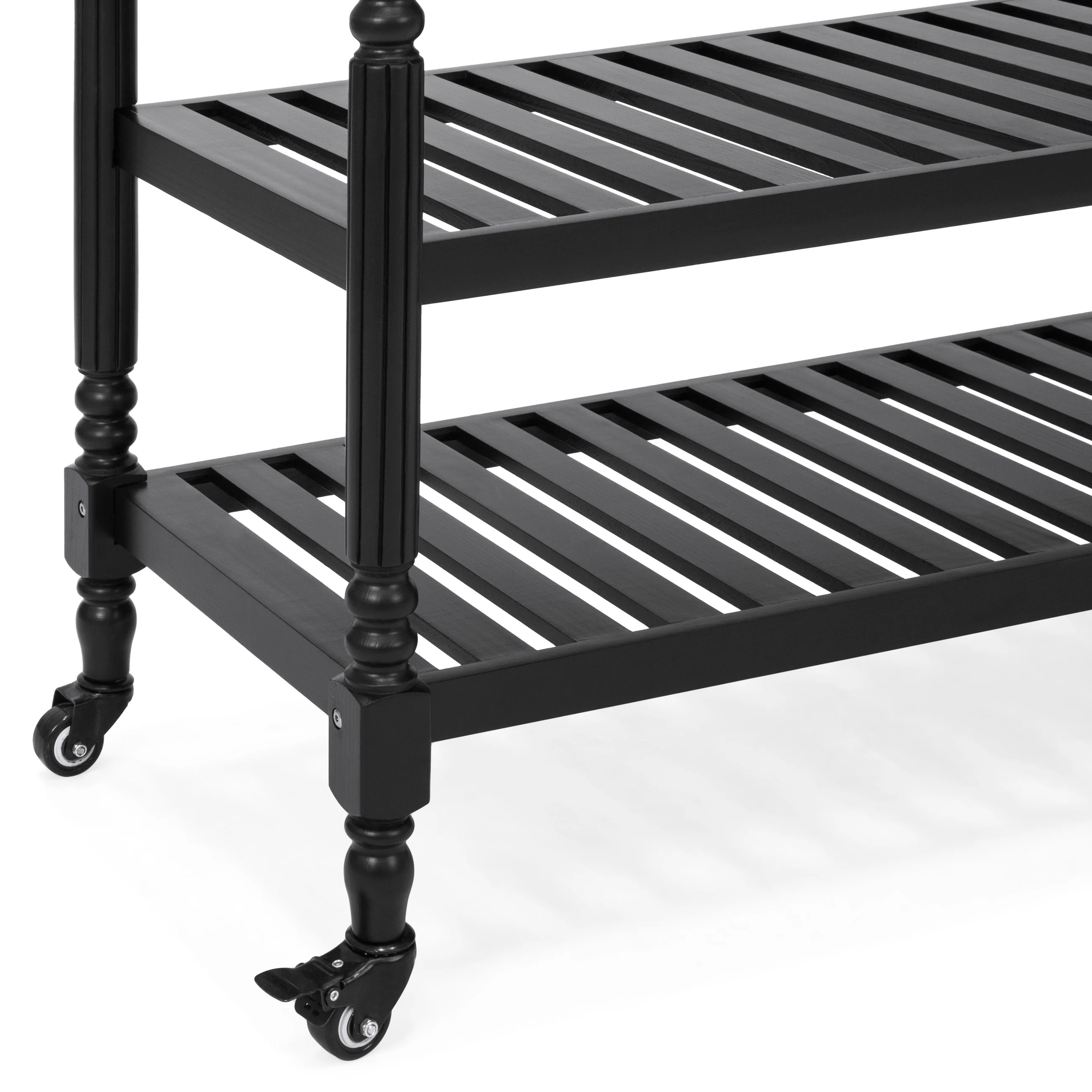 Kitchen Island Storage & Bar Cart w/ Stainless Steel Top - Image 11