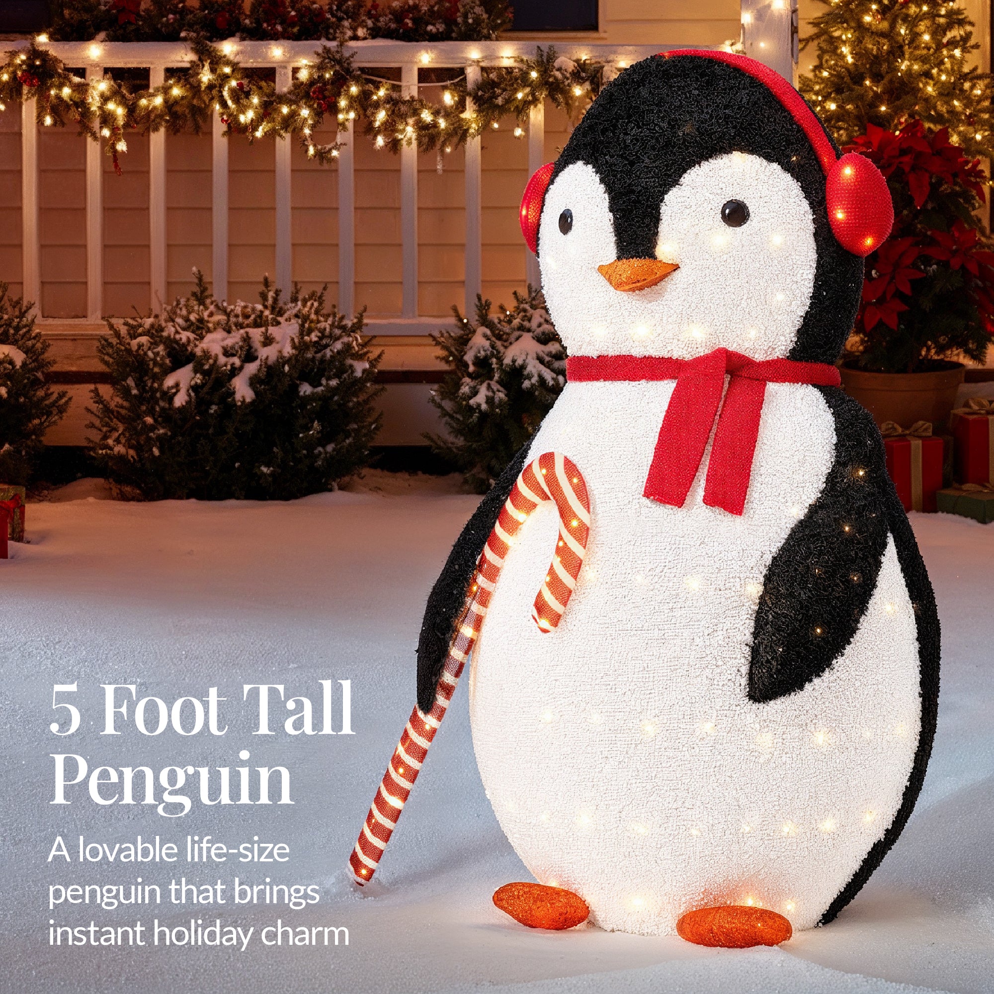 Lighted Pop-Up Penguin Outdoor Christmas Decoration w/ LED Lights - Image 3