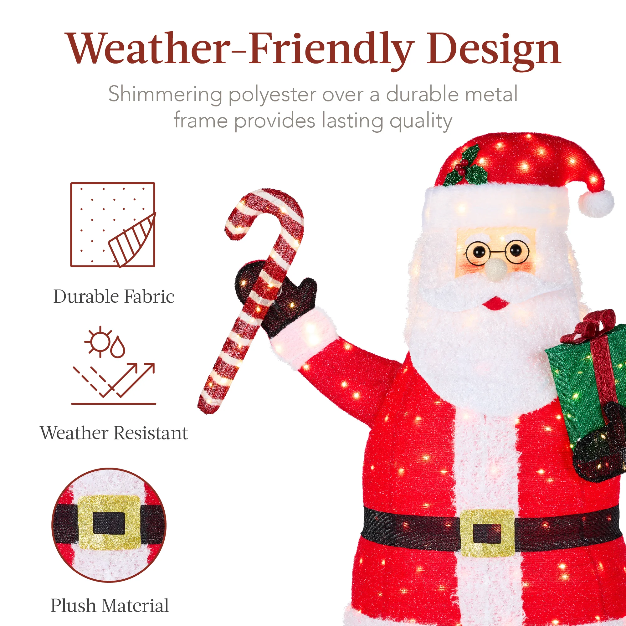 Lighted Pop-Up Santa Claus Outdoor Christmas Decoration w/ LED Lights - Image 13