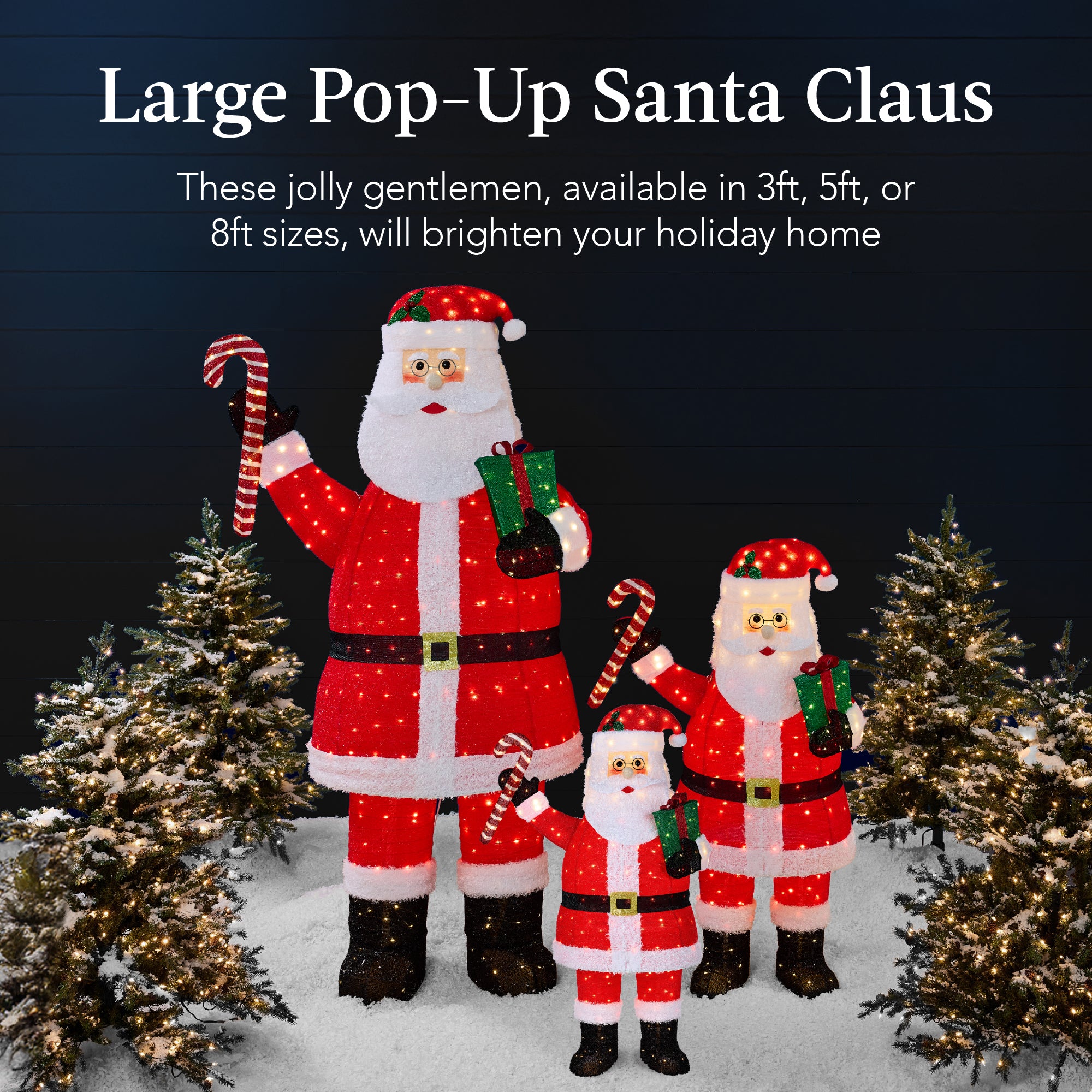 Lighted Pop-Up Santa Claus Outdoor Christmas Decoration w/ LED Lights - Image 19