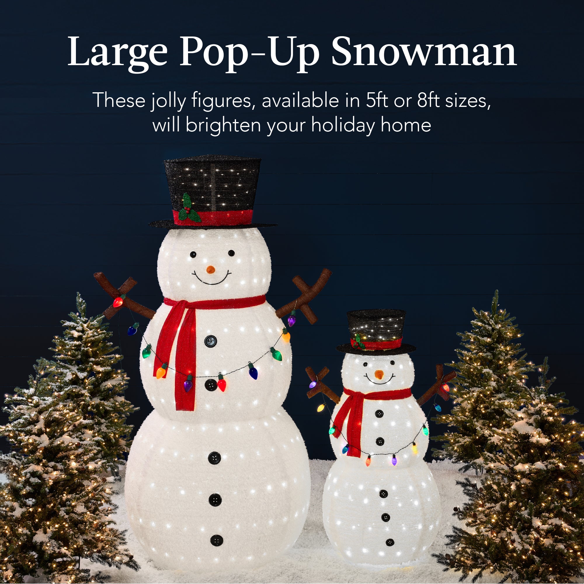 Lighted Pop-Up Snowman Outdoor Christmas Decoration w/ LED Lights - Image 17