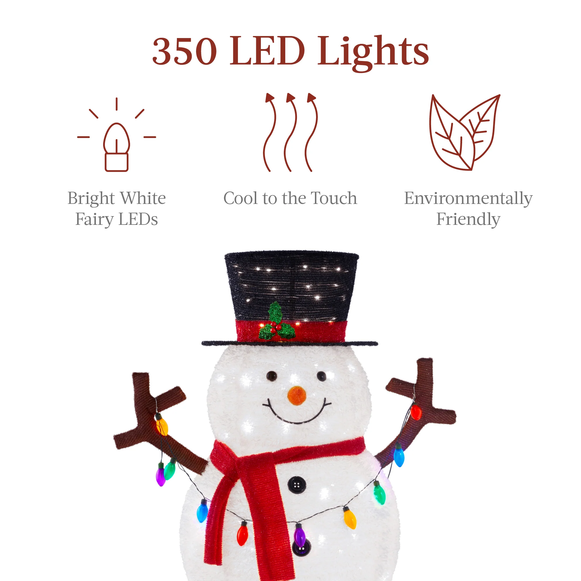 Lighted Pop-Up Snowman Outdoor Christmas Decoration w/ LED Lights - Image 18