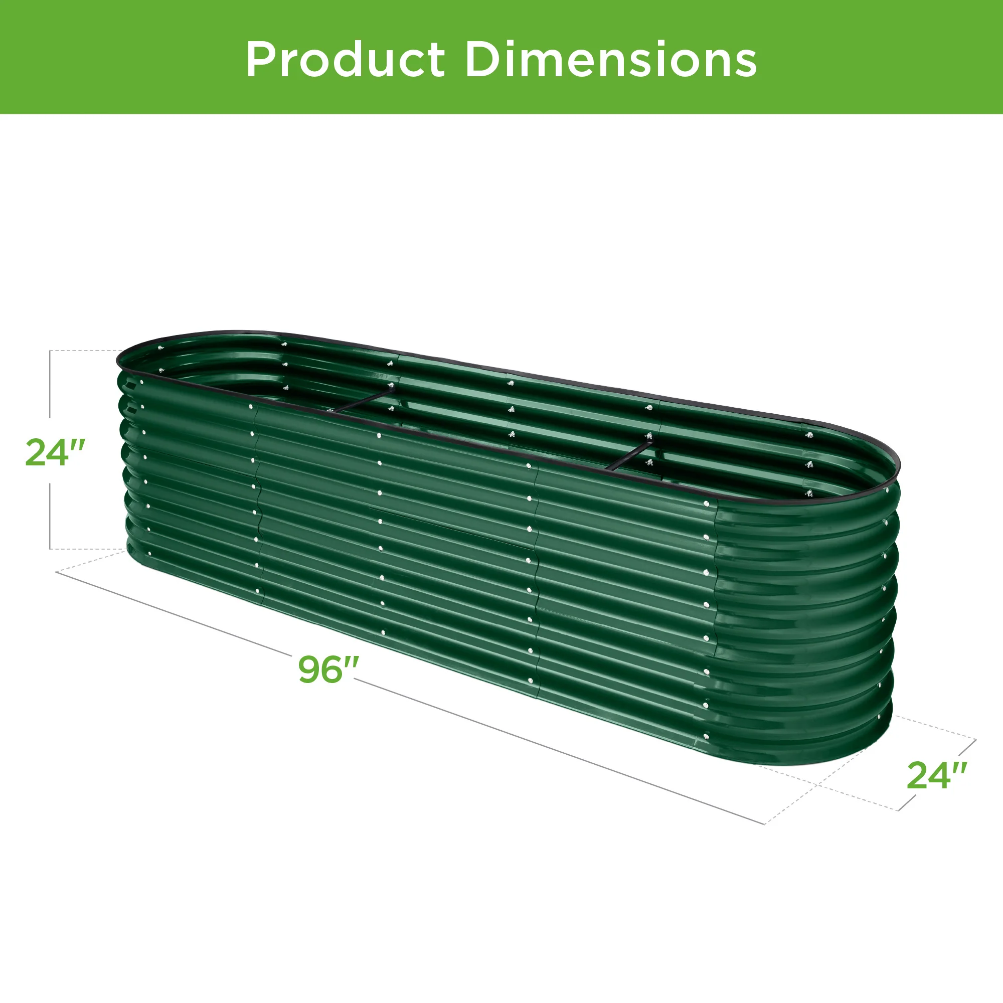 Metal Raised Garden Bed, Oval Outdoor Planter Box for Vegetables - 8x2x2ft - Image 35