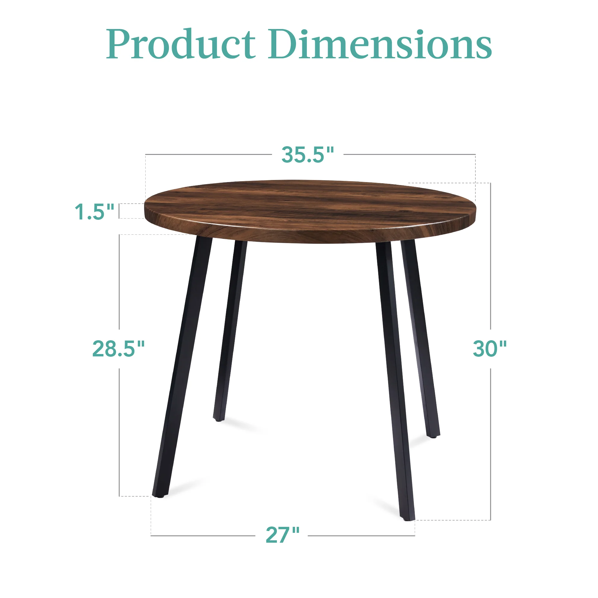 Mid-Century Modern Round Dining Table w/ Adjustable Feet - 35.5in - Image 28