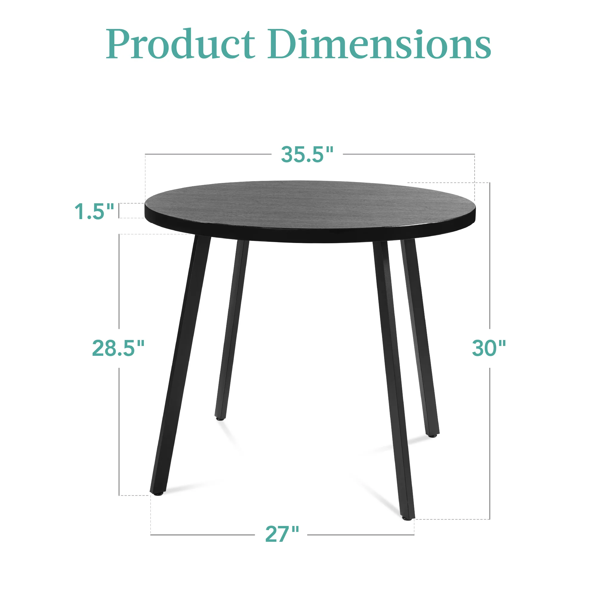 Mid-Century Modern Round Dining Table w/ Adjustable Feet - 35.5in - Image 35