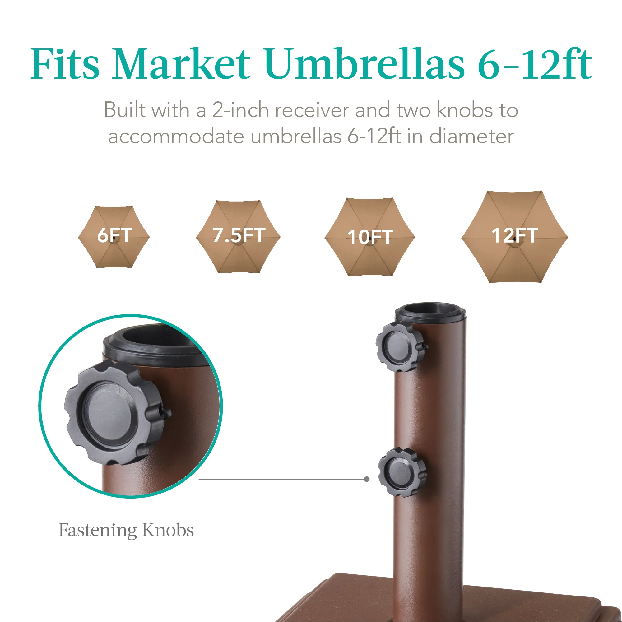 Mobile Umbrella Base, Fillable Stand w/ 4 Wheels, 2 Locks, 120lb Capacity - Image 20