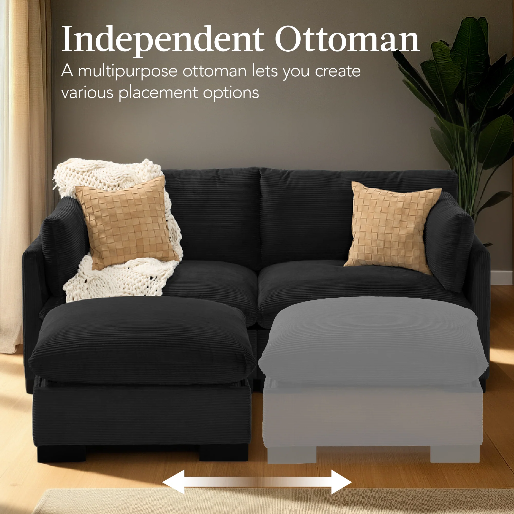 Modular Sectional Pillowtop Sofa w/ Ottoman & Storage 82in - Image 13