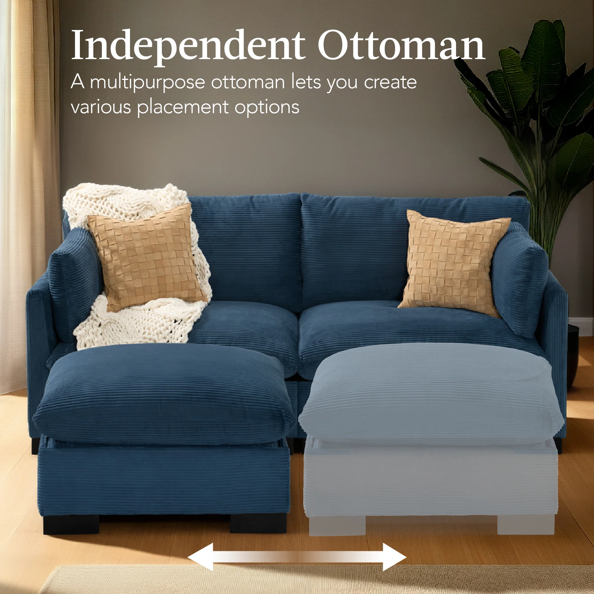 Modular Sectional Pillowtop Sofa w/ Ottoman & Storage 82in - Image 22