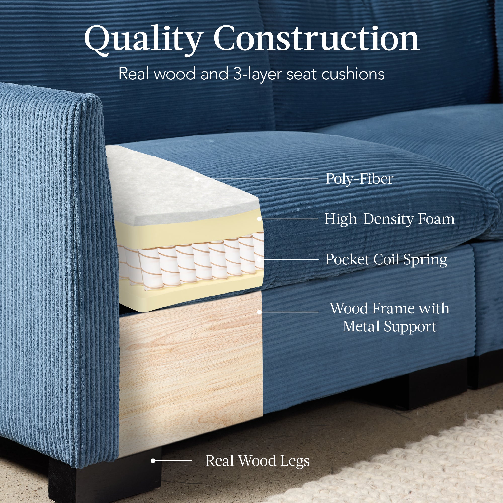 Modular Sectional Pillowtop Sofa w/ Ottoman & Storage 82in - Image 26