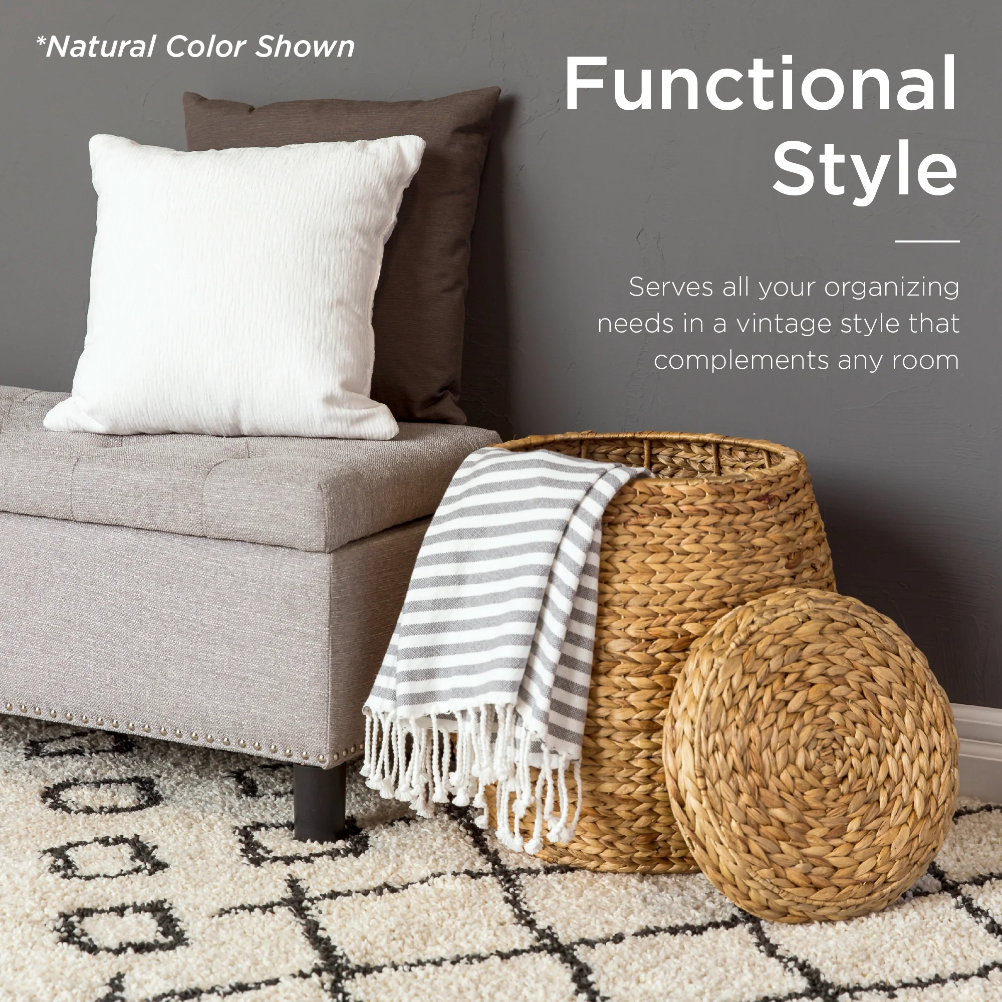 Multipurpose Hyacinth Storage Tote Basket - Image 11