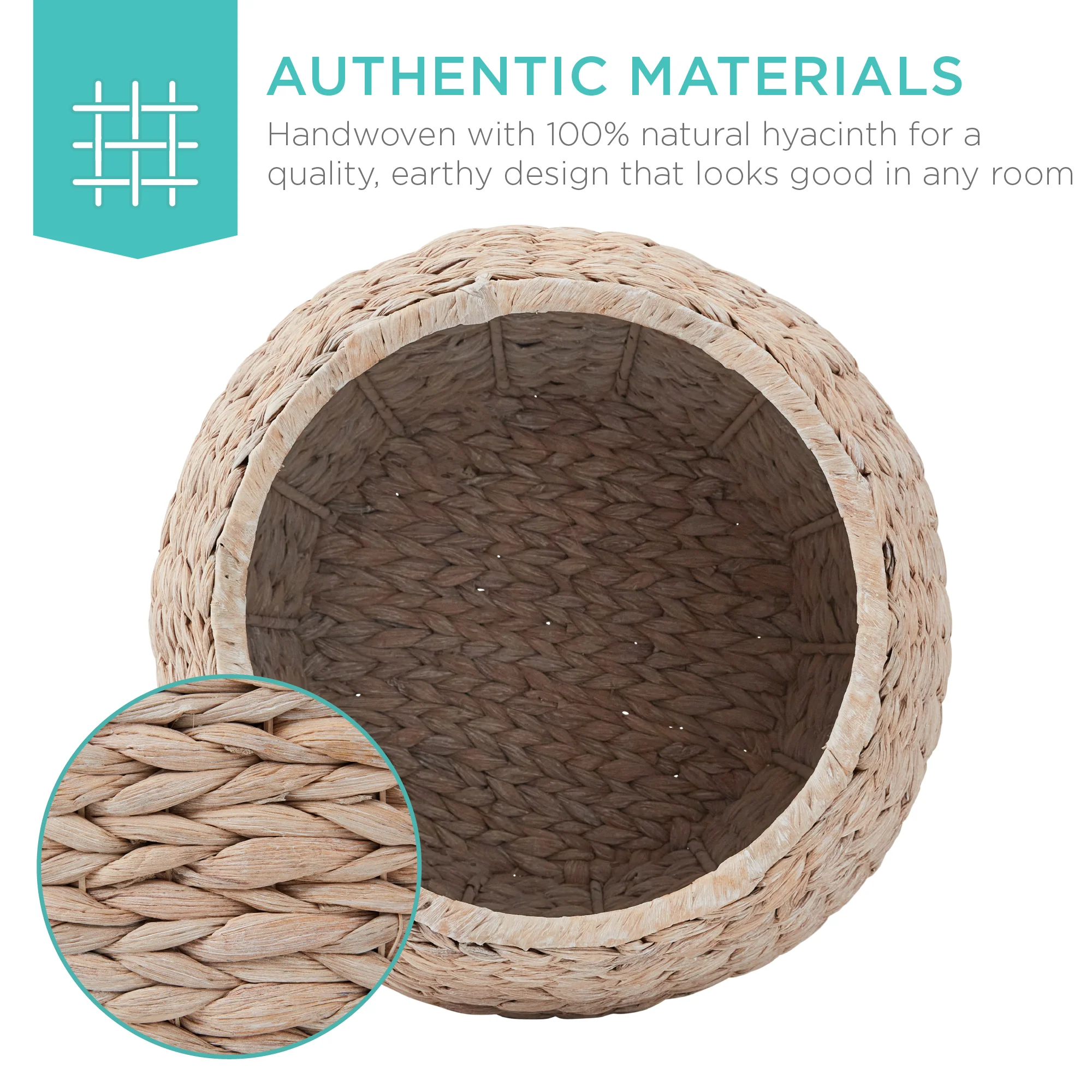 Multipurpose Hyacinth Storage Tote Basket - Image 12