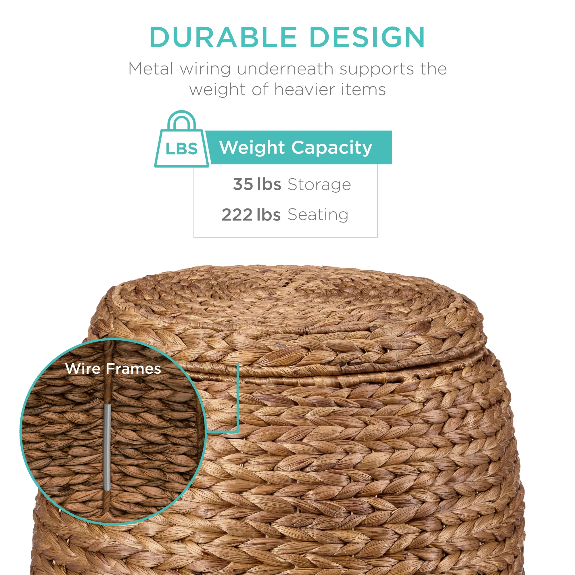 Multipurpose Hyacinth Storage Tote Basket - Image 17