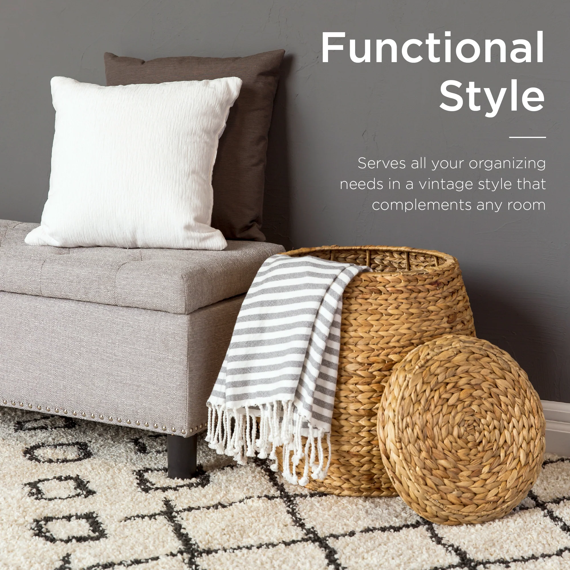 Multipurpose Hyacinth Storage Tote Basket - Image 4