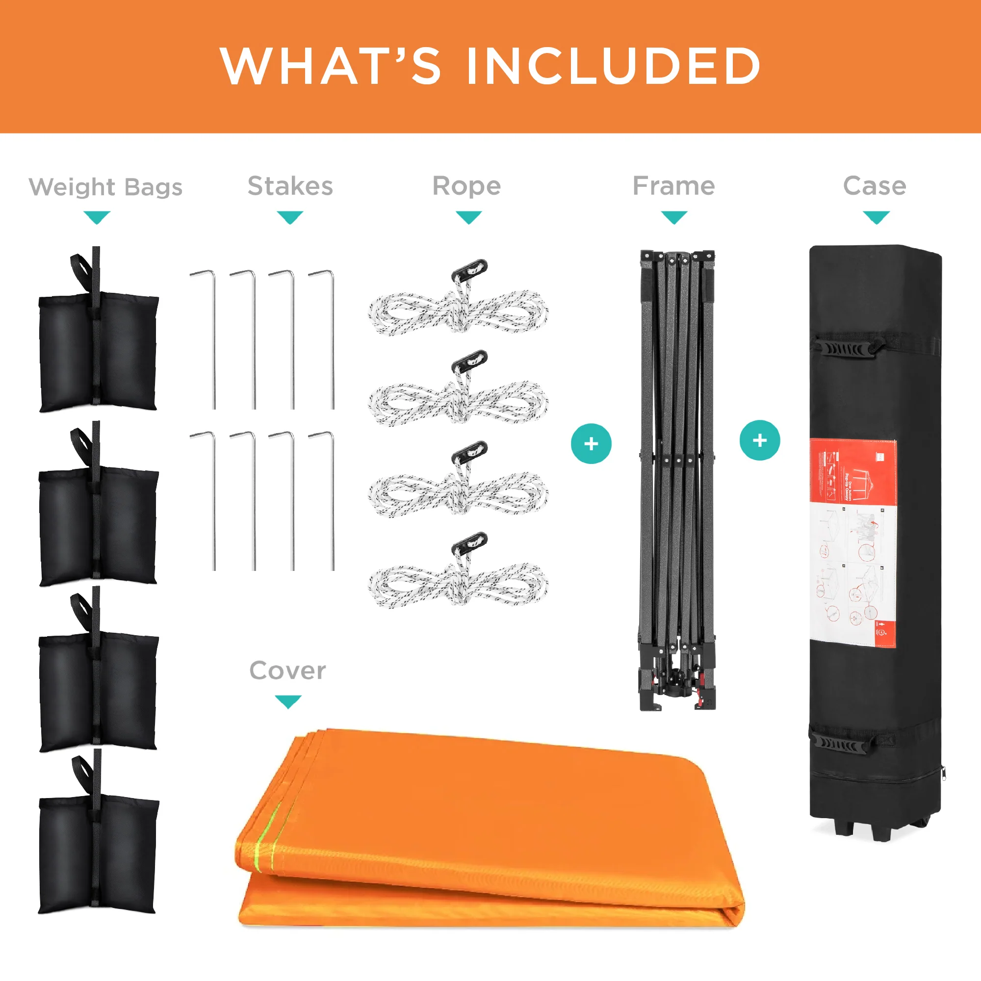 One-Person Setup Instant Pop Up Canopy w/ Case, 4 Weight Bags - 12x12ft - Image 103