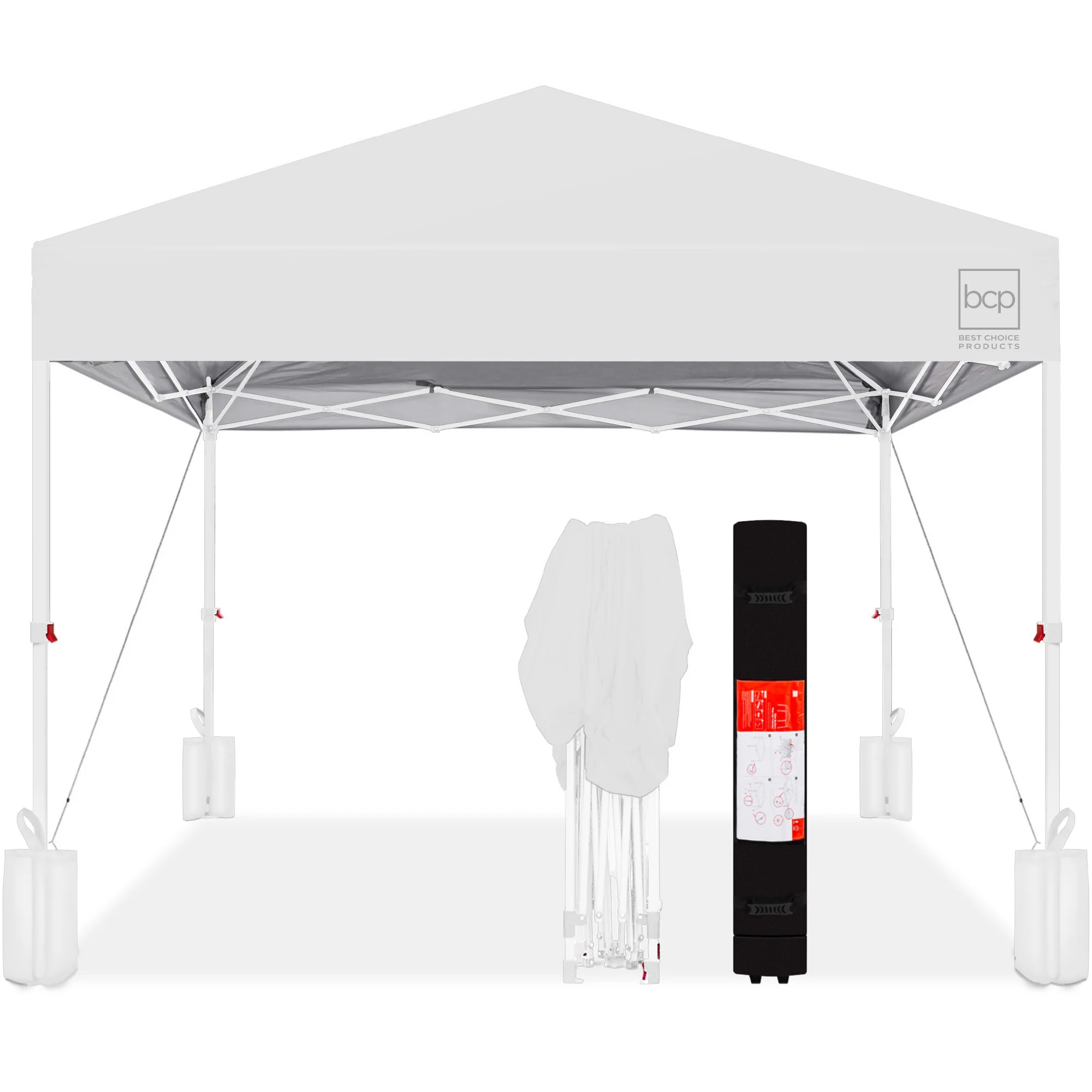 One-Person Setup Instant Pop Up Canopy w/ Case, 4 Weight Bags - 12x12ft - Image 105