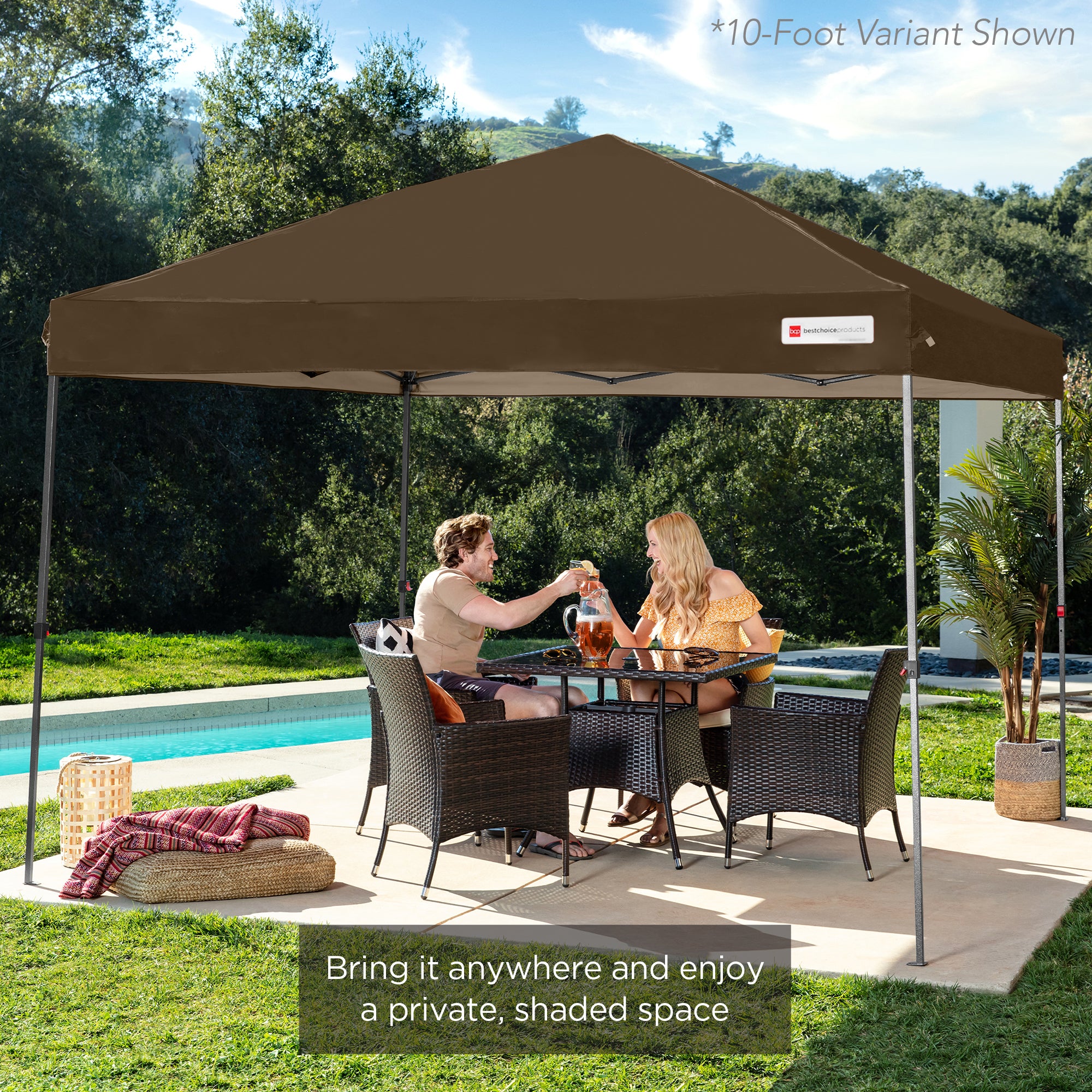 One-Person Setup Instant Pop Up Canopy w/ Case, 4 Weight Bags - 12x12ft - Image 118