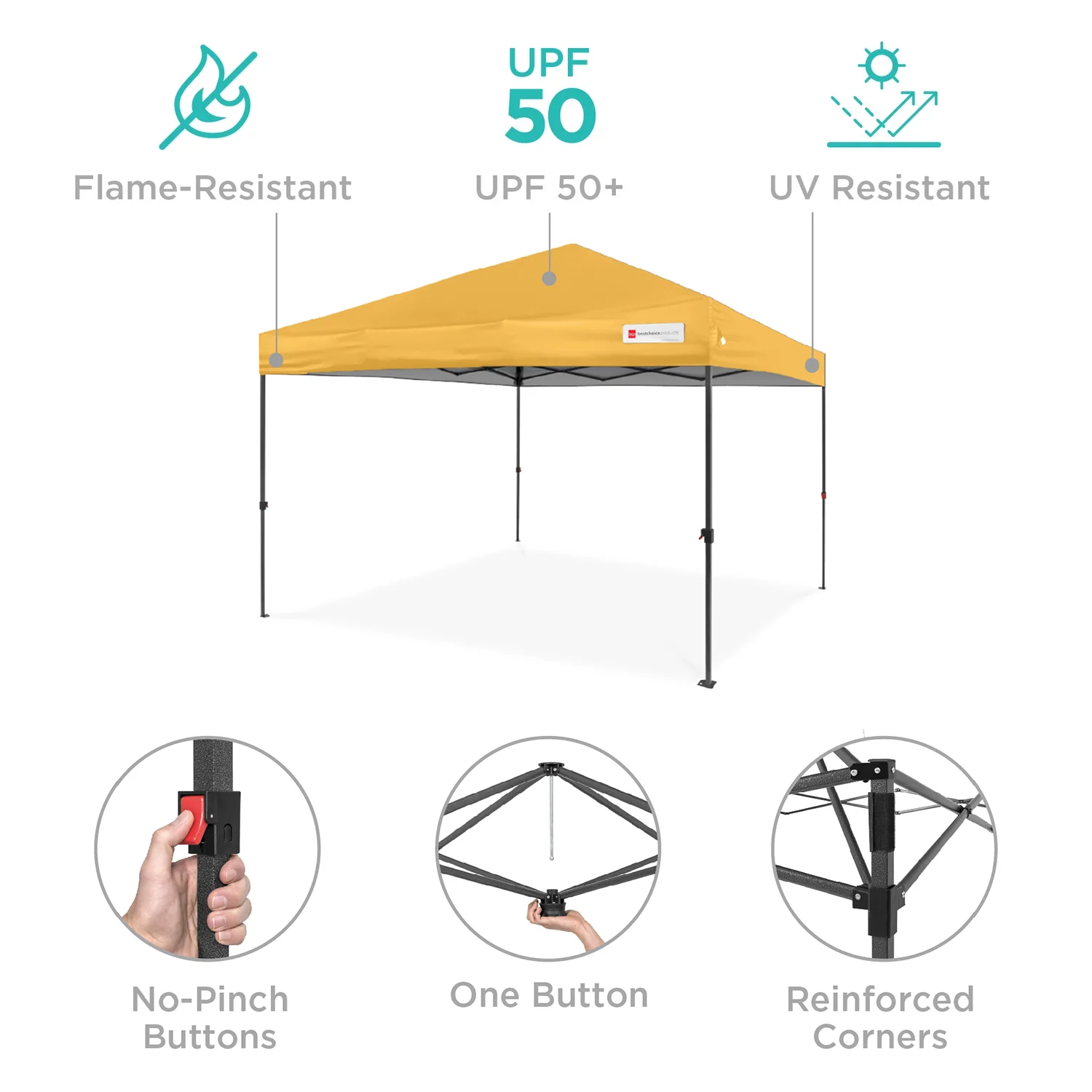 One-Person Setup Instant Pop Up Canopy w/ Case, 4 Weight Bags - 12x12ft - Image 12