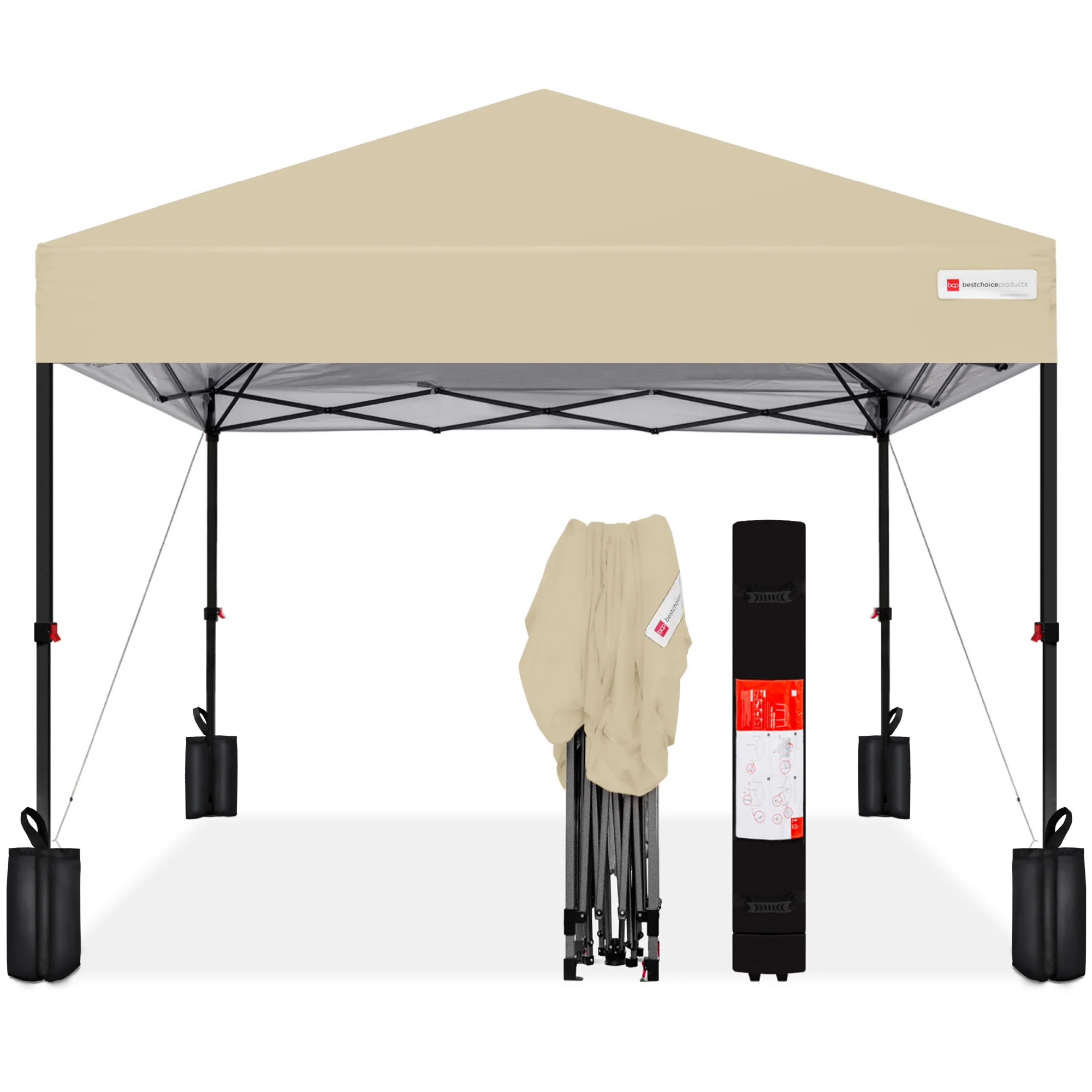 One-Person Setup Instant Pop Up Canopy w/ Case, 4 Weight Bags - 12x12ft - Image 121