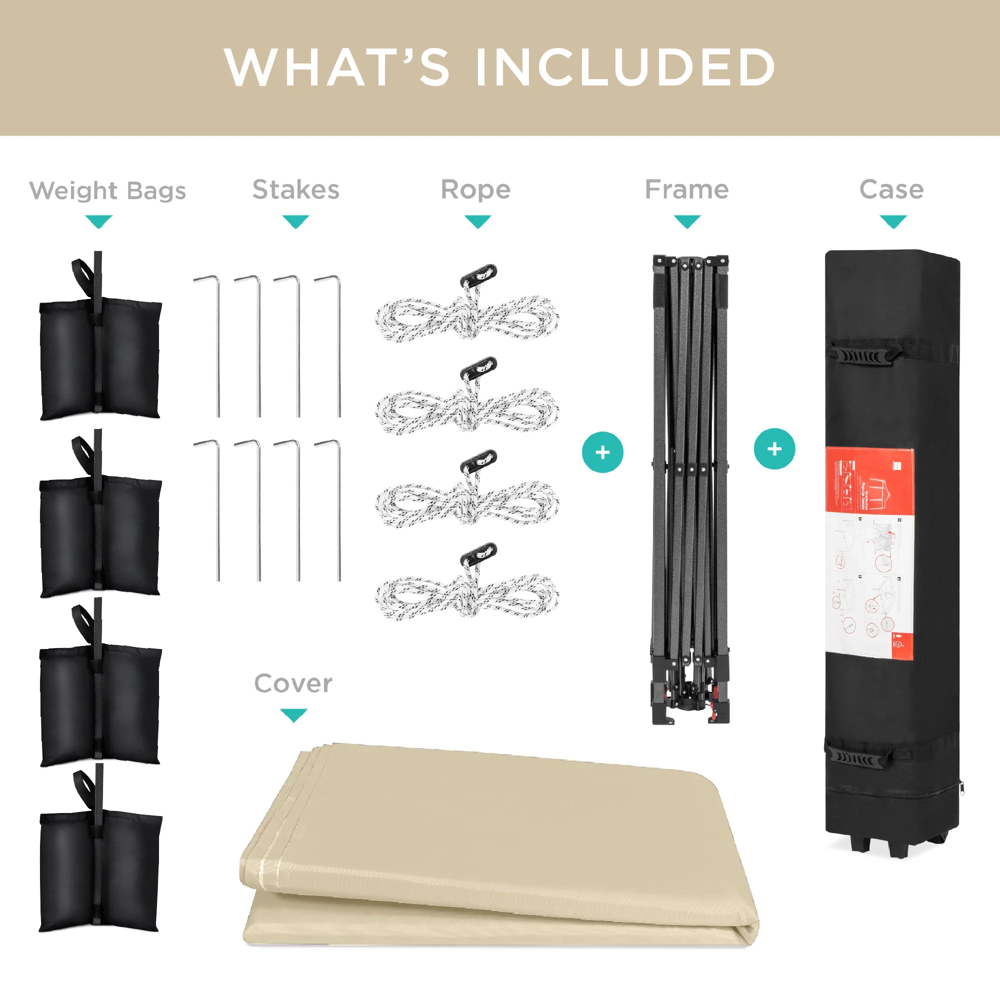 One-Person Setup Instant Pop Up Canopy w/ Case, 4 Weight Bags - 12x12ft - Image 127