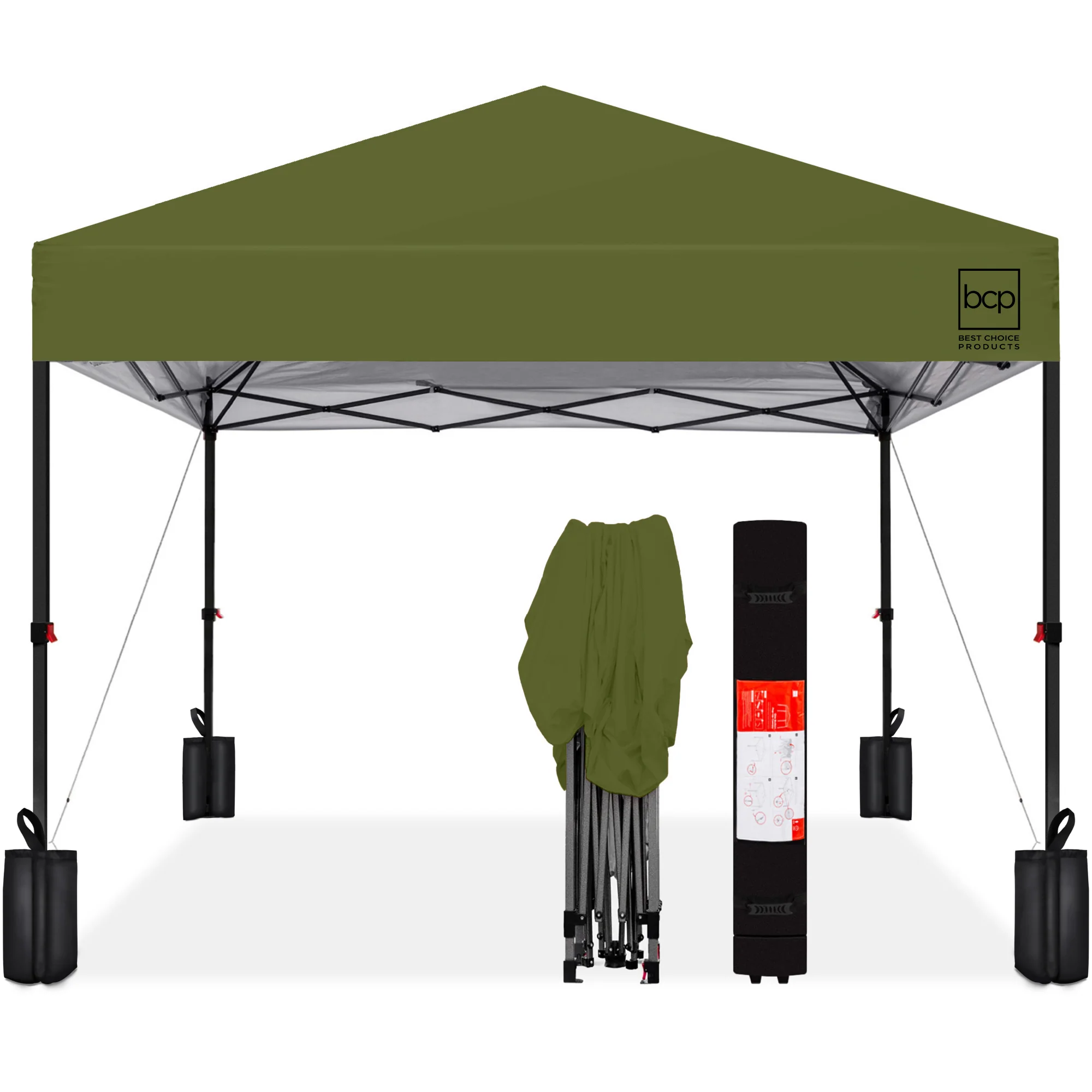 One-Person Setup Instant Pop Up Canopy w/ Case, 4 Weight Bags - 12x12ft - Image 129