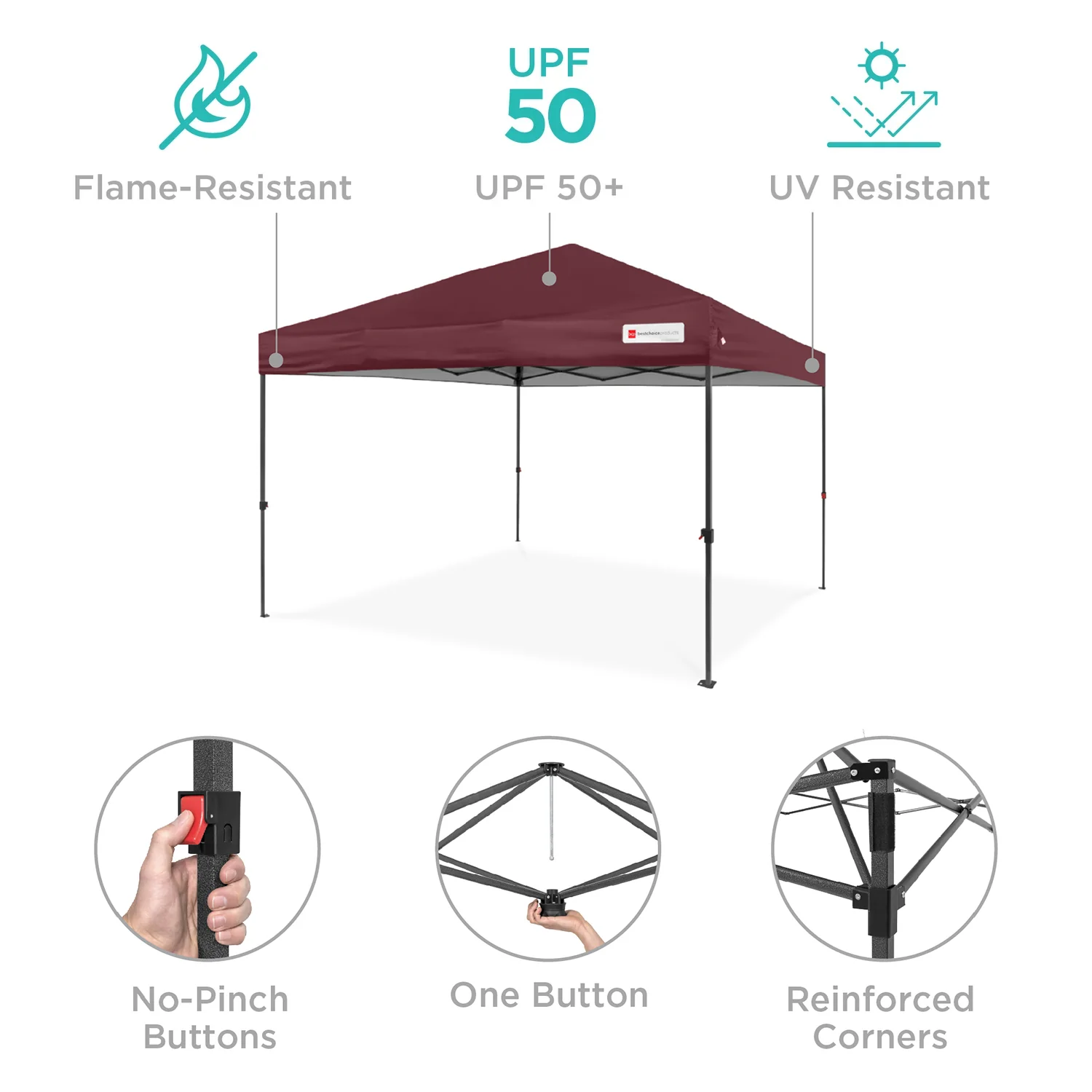 One-Person Setup Instant Pop Up Canopy w/ Case, 4 Weight Bags - 12x12ft - Image 140