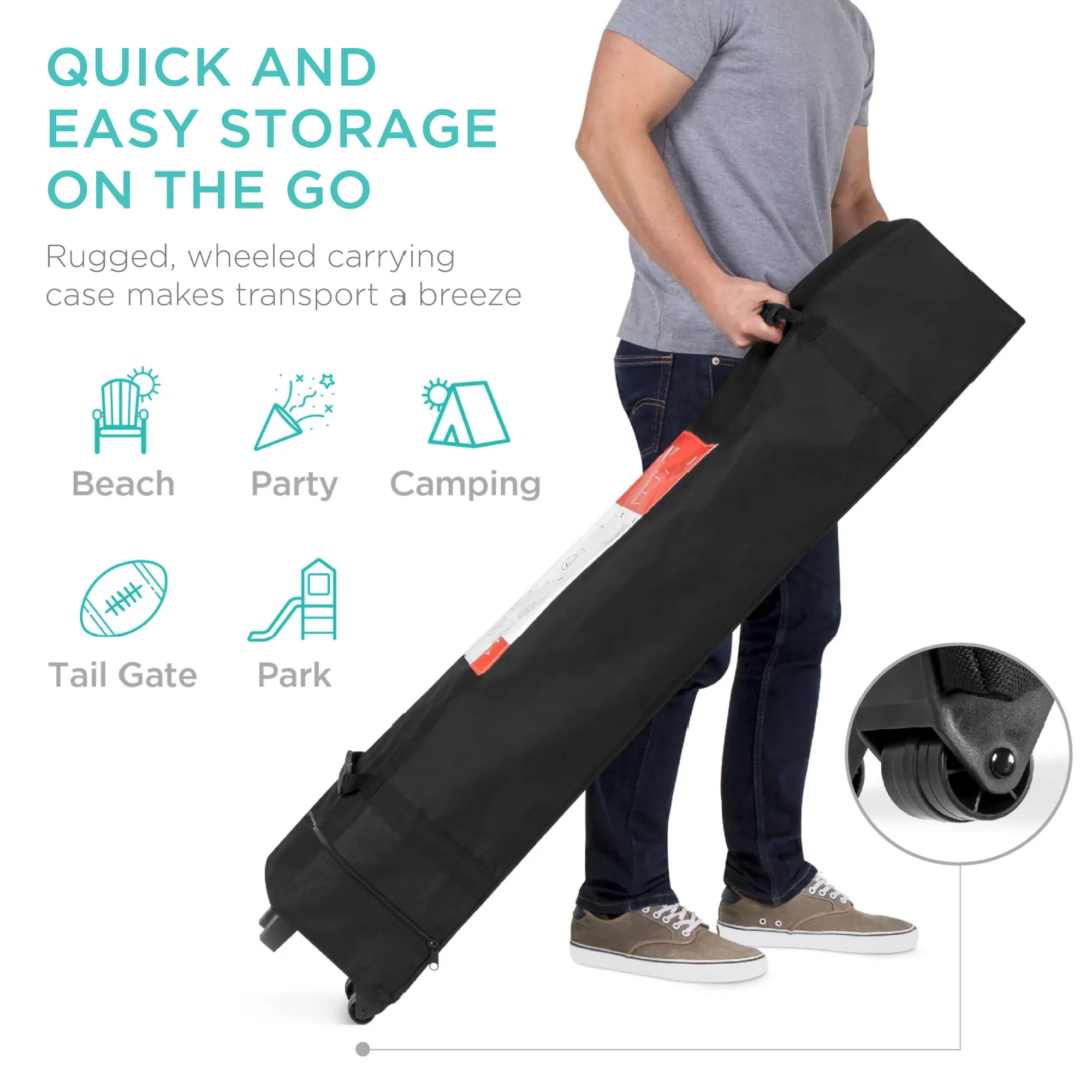 One-Person Setup Instant Pop Up Canopy w/ Case, 4 Weight Bags - 12x12ft - Image 147