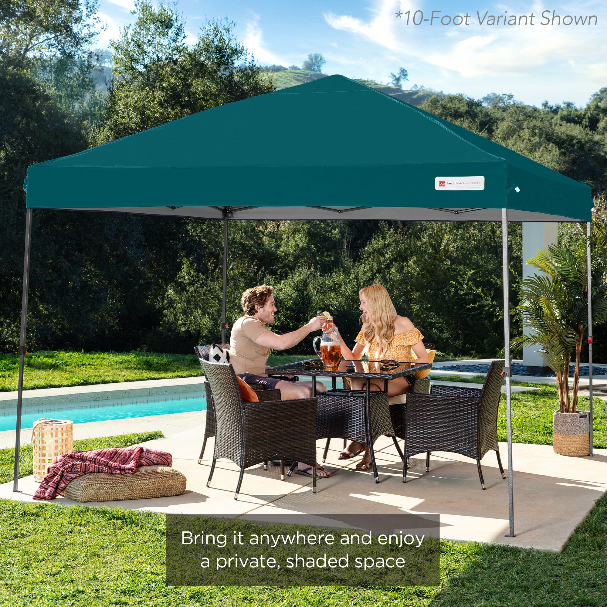 One-Person Setup Instant Pop Up Canopy w/ Case, 4 Weight Bags - 12x12ft - Image 150