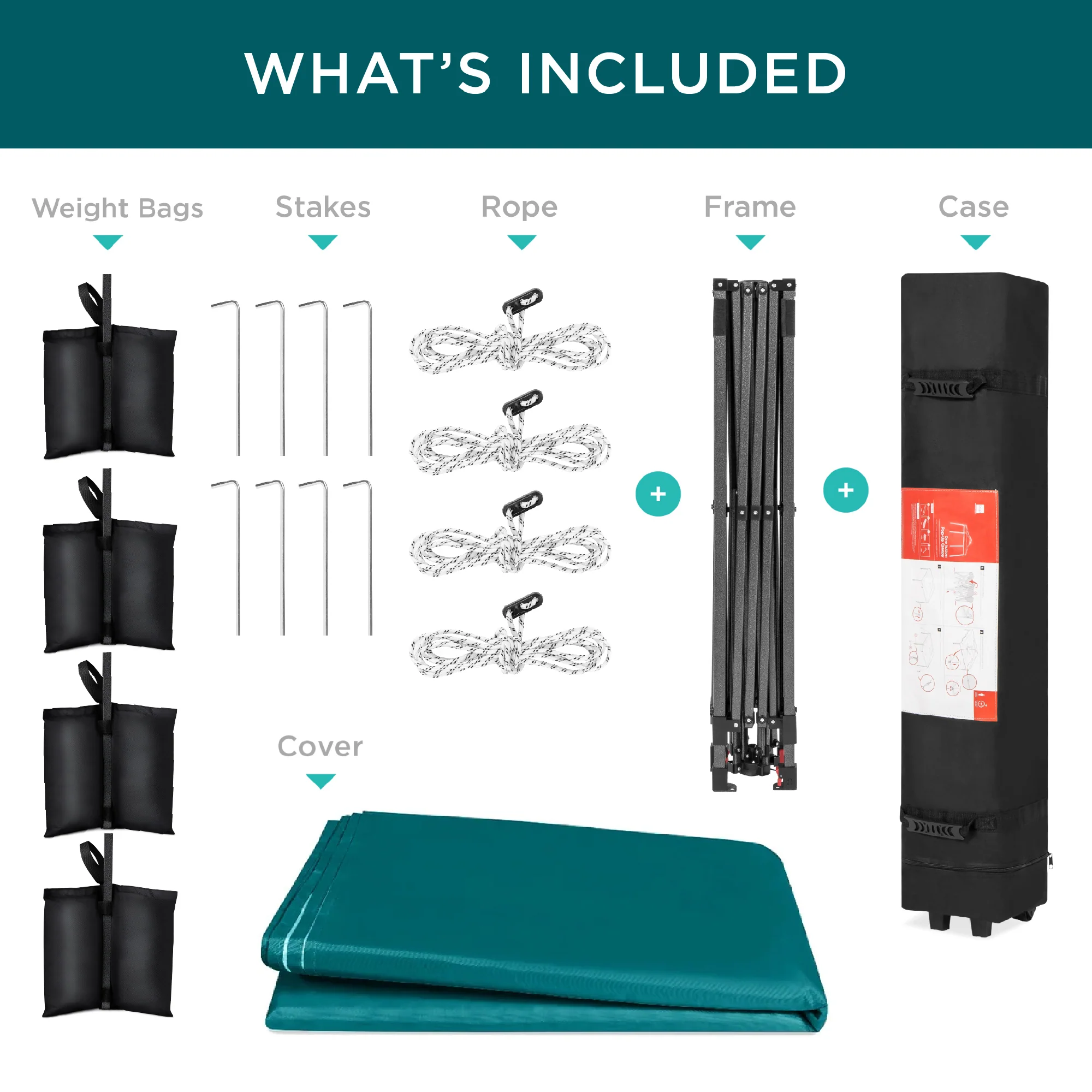 One-Person Setup Instant Pop Up Canopy w/ Case, 4 Weight Bags - 12x12ft - Image 151