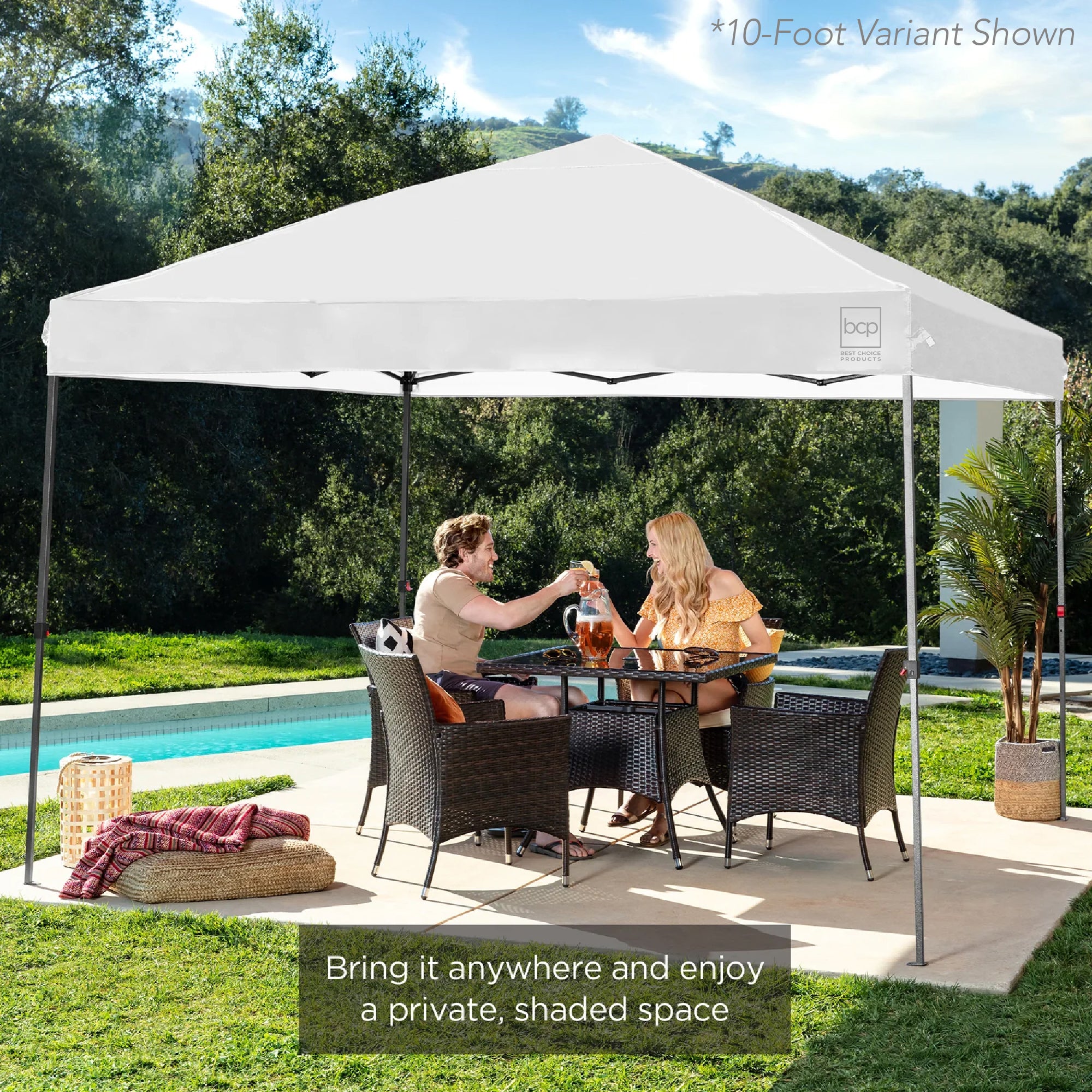 One-Person Setup Instant Pop Up Canopy w/ Case, 4 Weight Bags - 12x12ft - Image 22