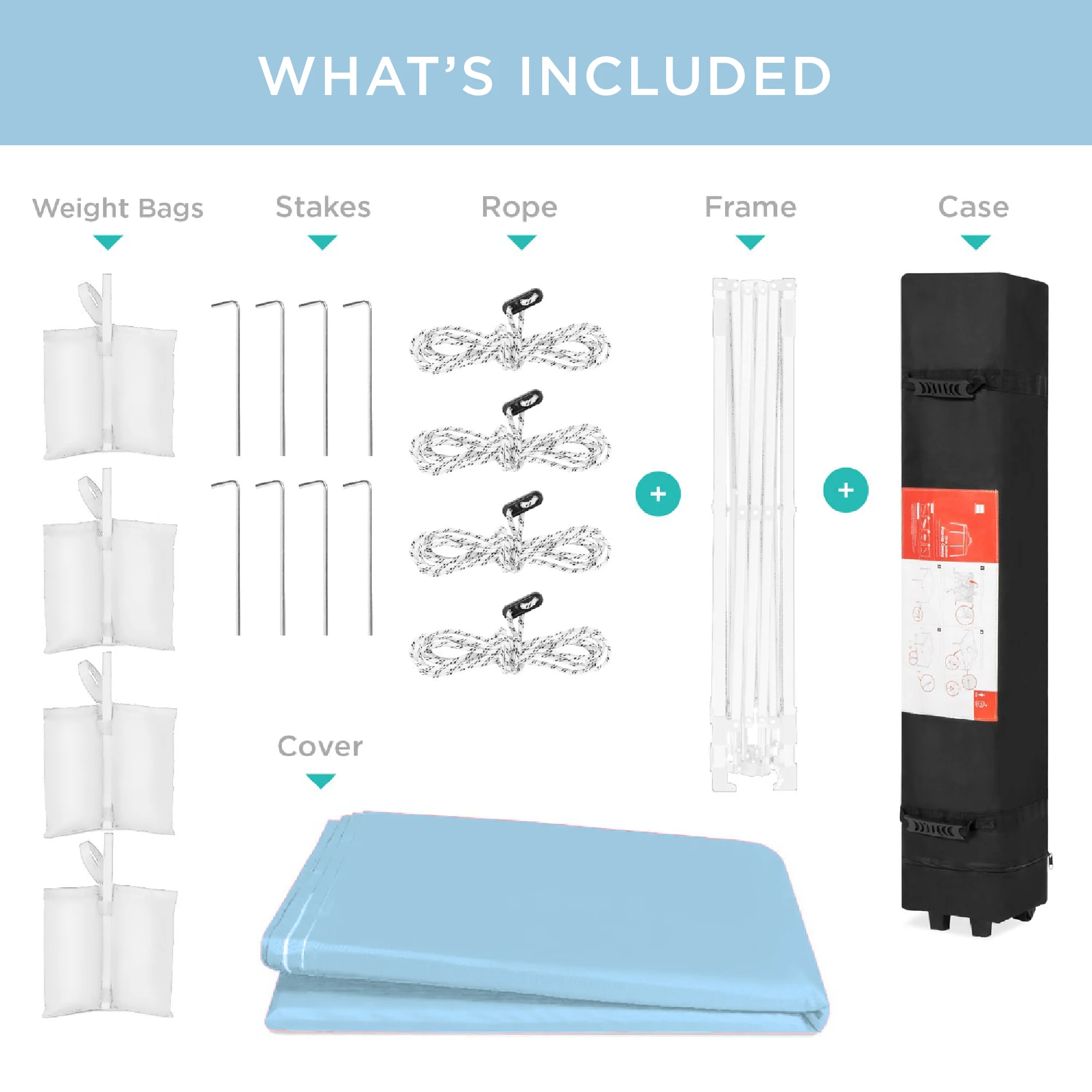 One-Person Setup Instant Pop Up Canopy w/ Case, 4 Weight Bags - 12x12ft - Image 23