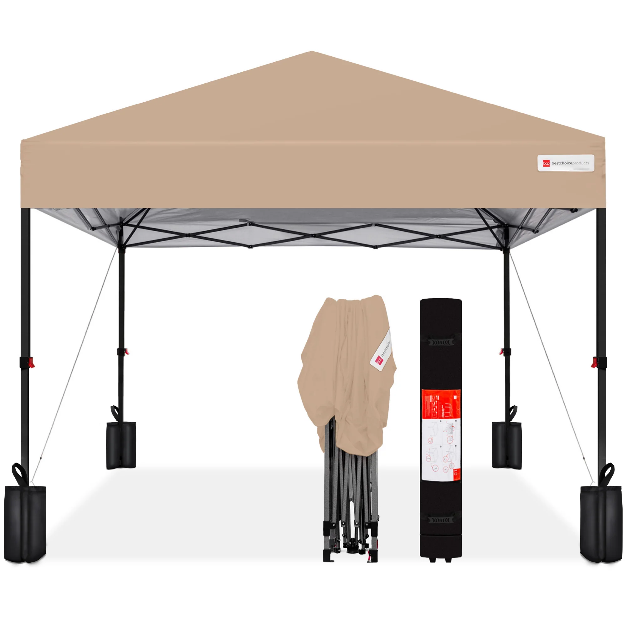One-Person Setup Instant Pop Up Canopy w/ Case, 4 Weight Bags - 12x12ft - Image 25