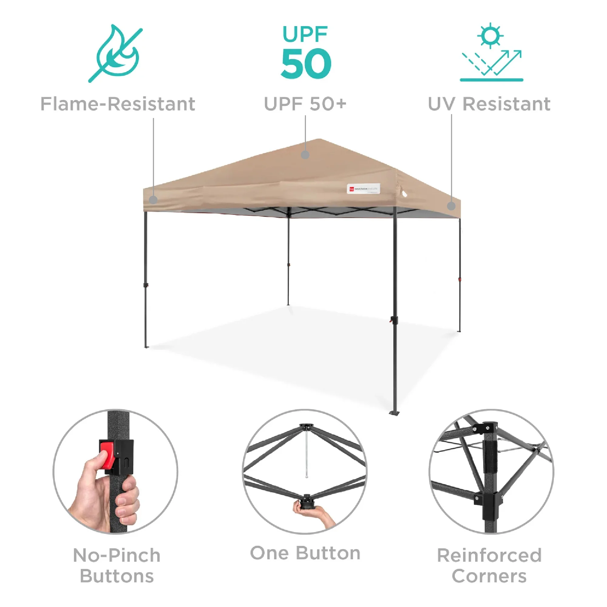 One-Person Setup Instant Pop Up Canopy w/ Case, 4 Weight Bags - 12x12ft - Image 28