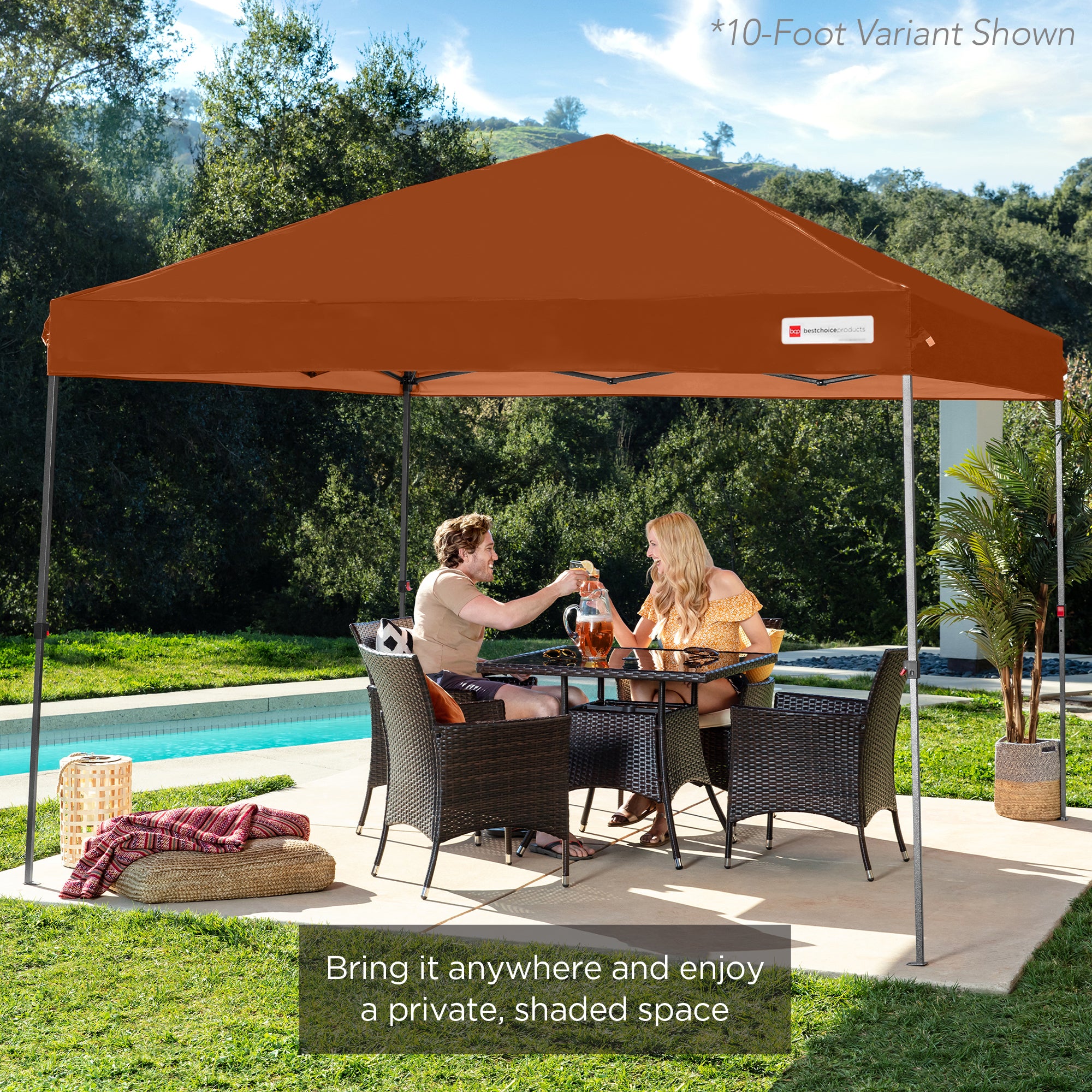 One-Person Setup Instant Pop Up Canopy w/ Case, 4 Weight Bags - 12x12ft - Image 37