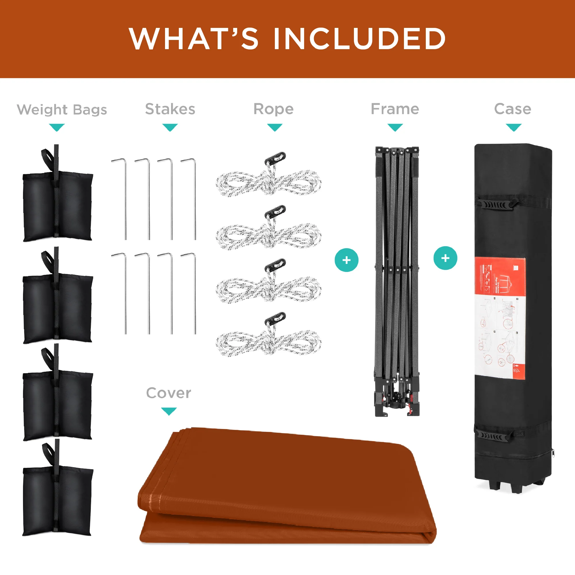 One-Person Setup Instant Pop Up Canopy w/ Case, 4 Weight Bags - 12x12ft - Image 38