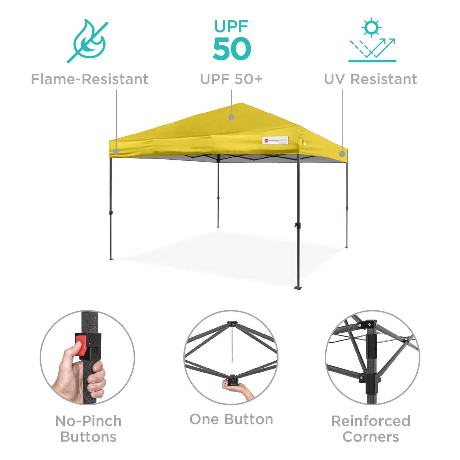 One-Person Setup Instant Pop Up Canopy w/ Case, 4 Weight Bags - 12x12ft - Image 4