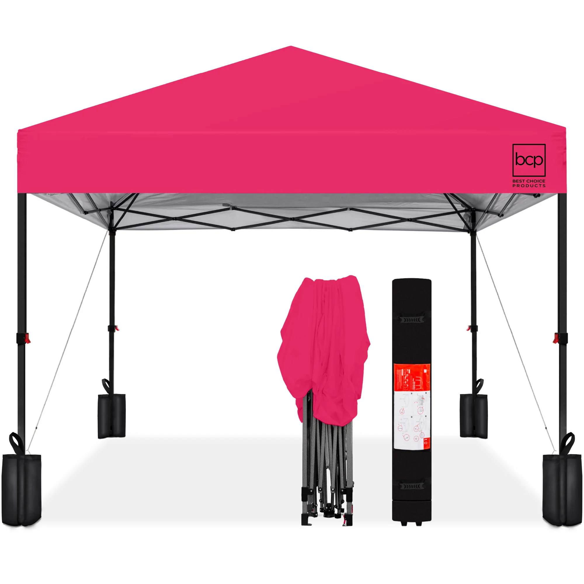 One-Person Setup Instant Pop Up Canopy w/ Case, 4 Weight Bags - 12x12ft - Image 40