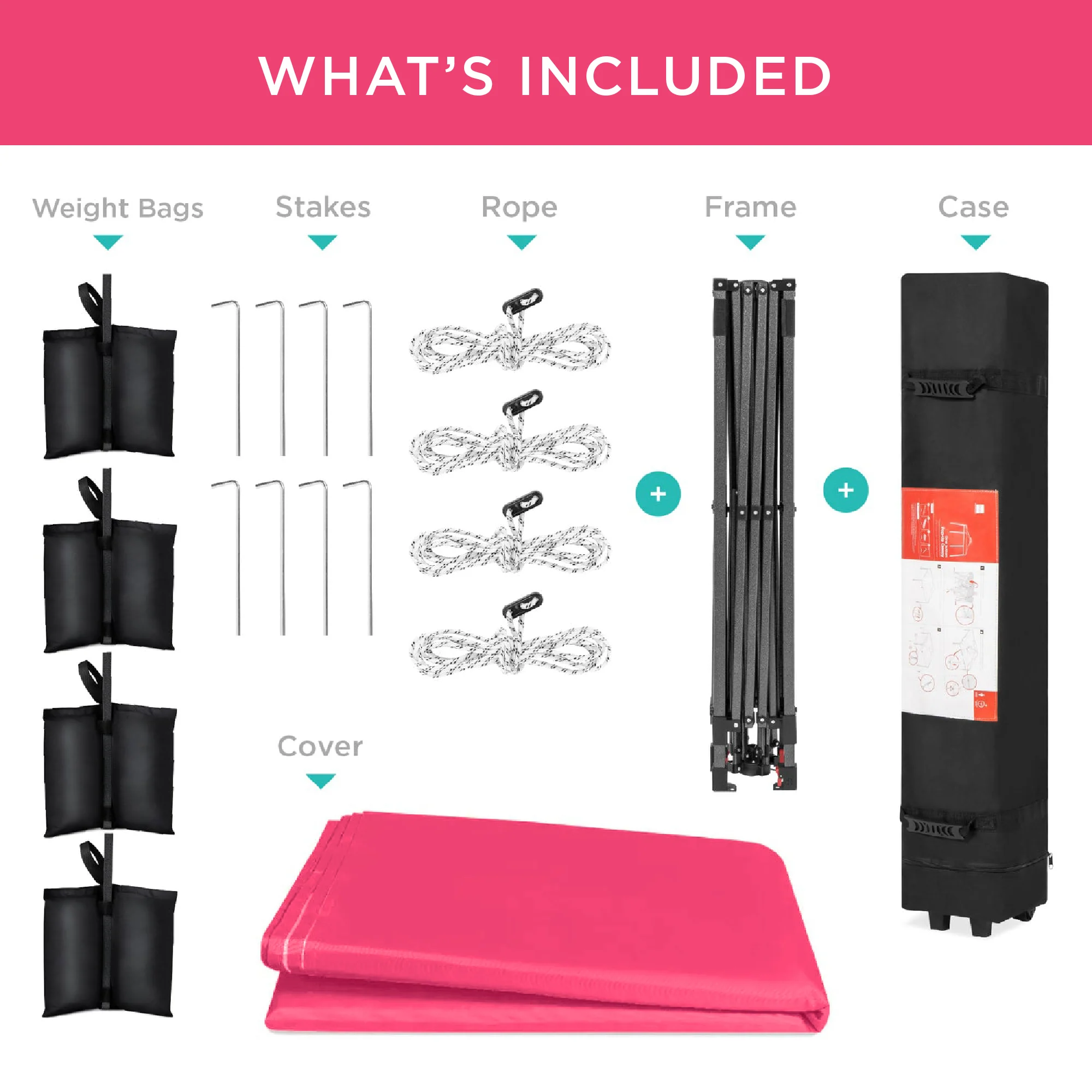 One-Person Setup Instant Pop Up Canopy w/ Case, 4 Weight Bags - 12x12ft - Image 46