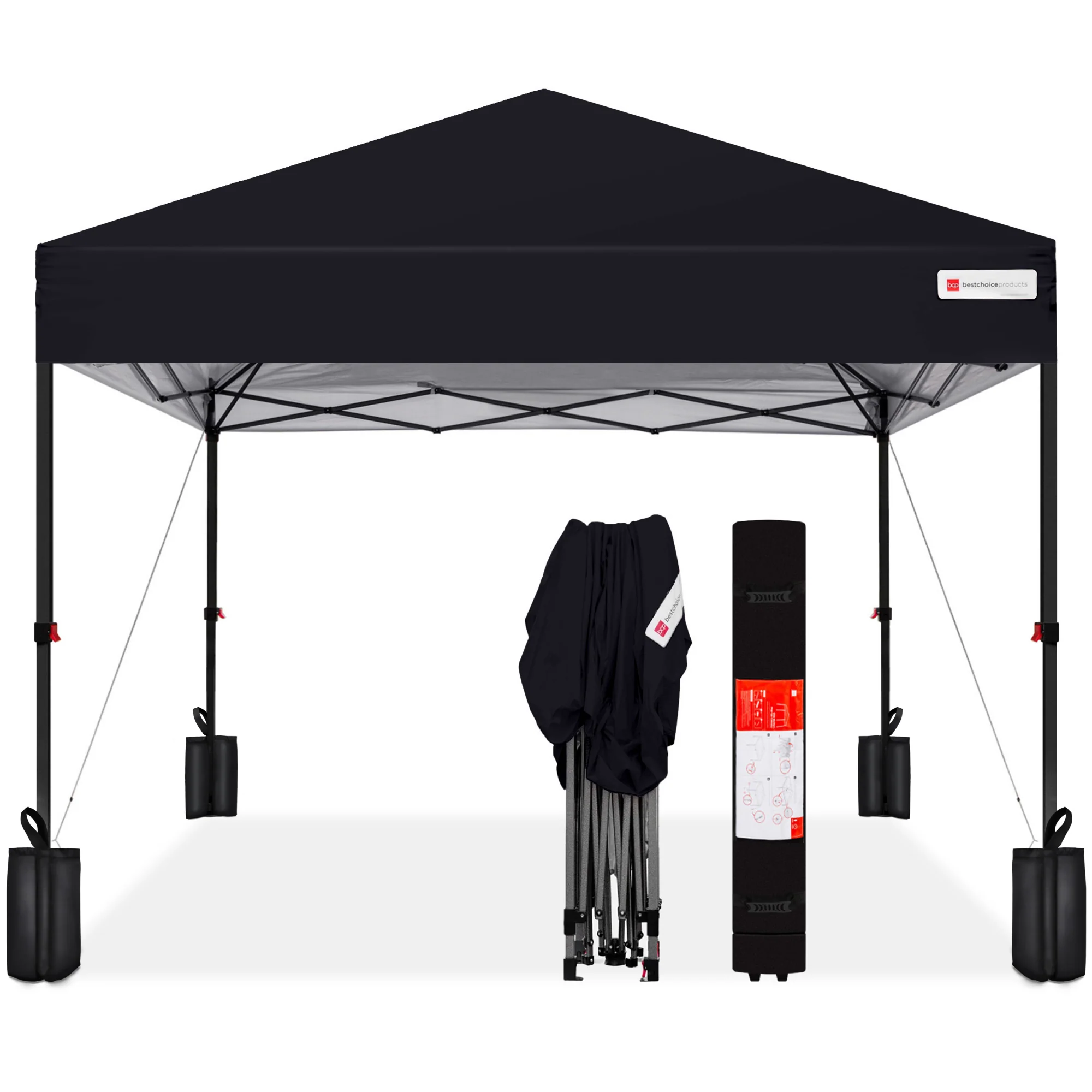 One-Person Setup Instant Pop Up Canopy w/ Case, 4 Weight Bags - 12x12ft - Image 48