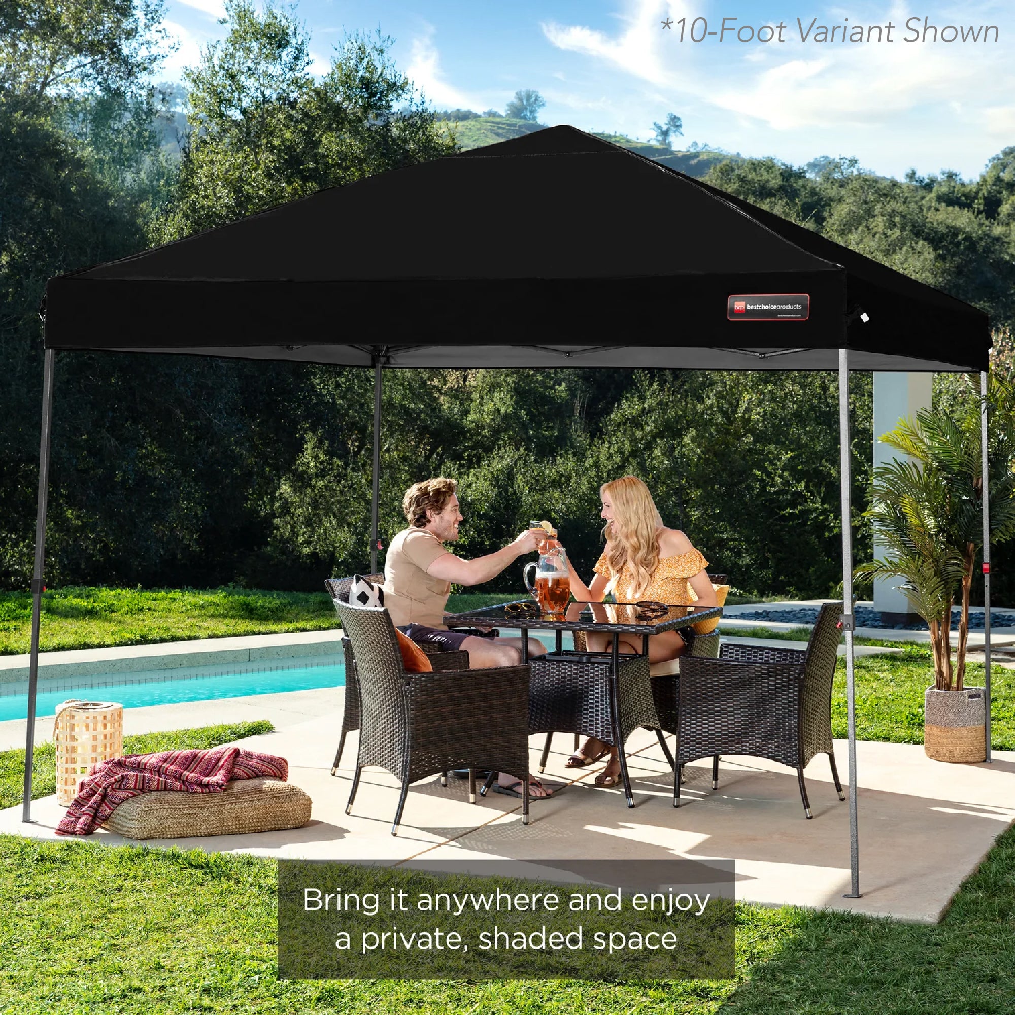 One-Person Setup Instant Pop Up Canopy w/ Case, 4 Weight Bags - 12x12ft - Image 53