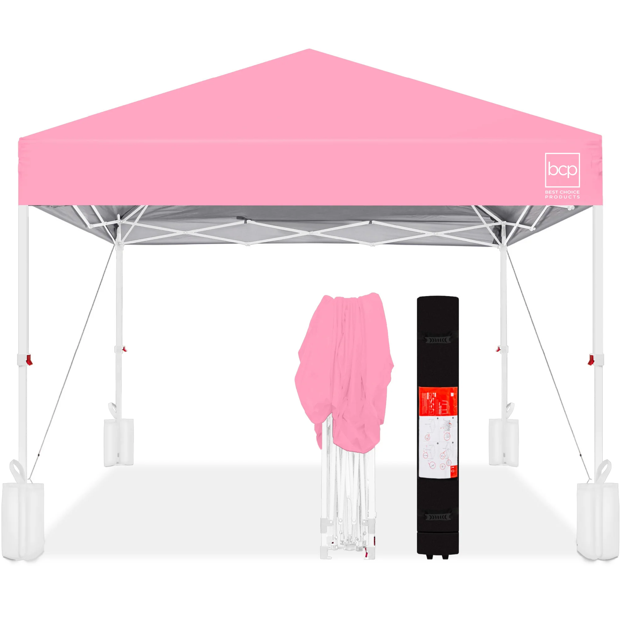One-Person Setup Instant Pop Up Canopy w/ Case, 4 Weight Bags - 12x12ft - Image 56