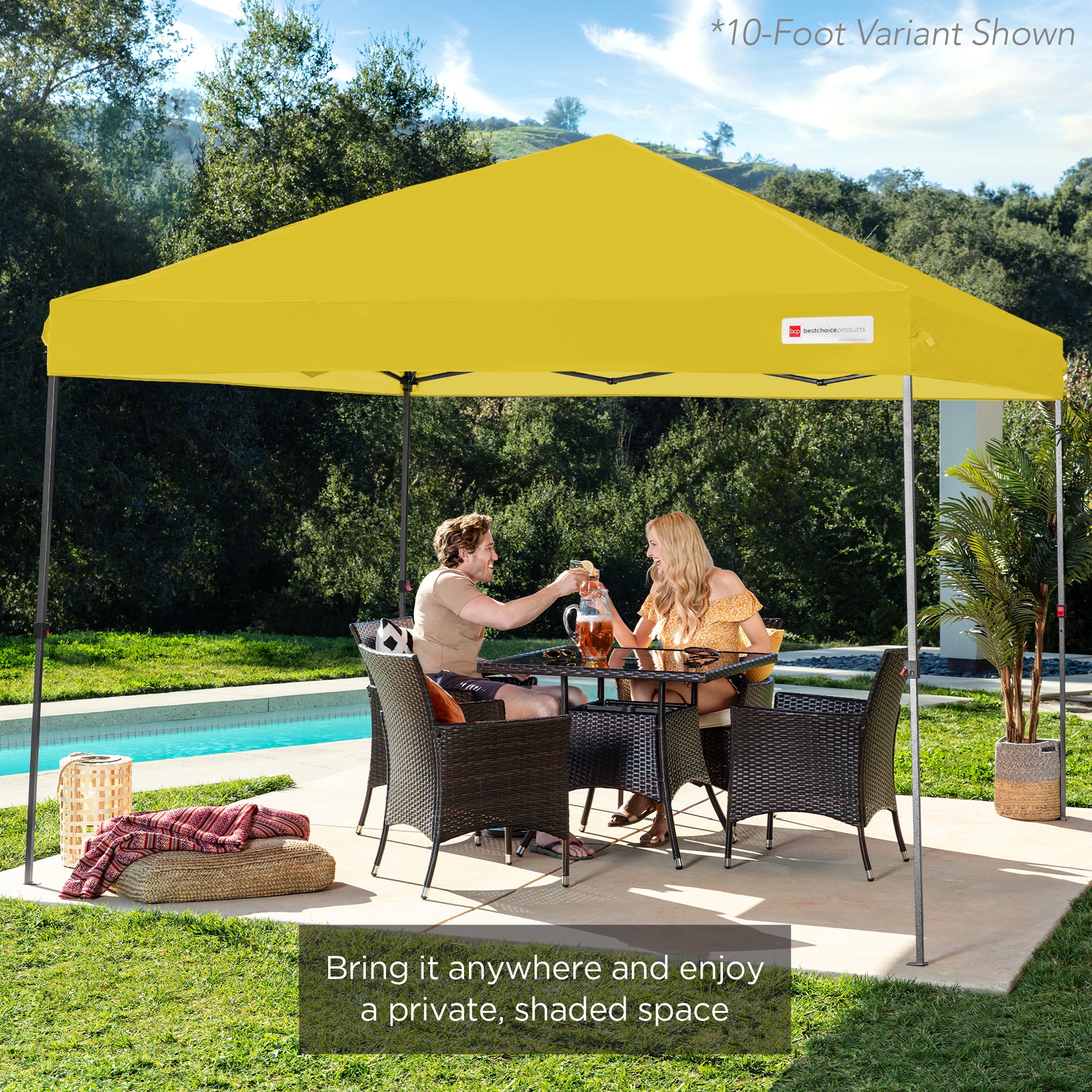 One-Person Setup Instant Pop Up Canopy w/ Case, 4 Weight Bags - 12x12ft - Image 6