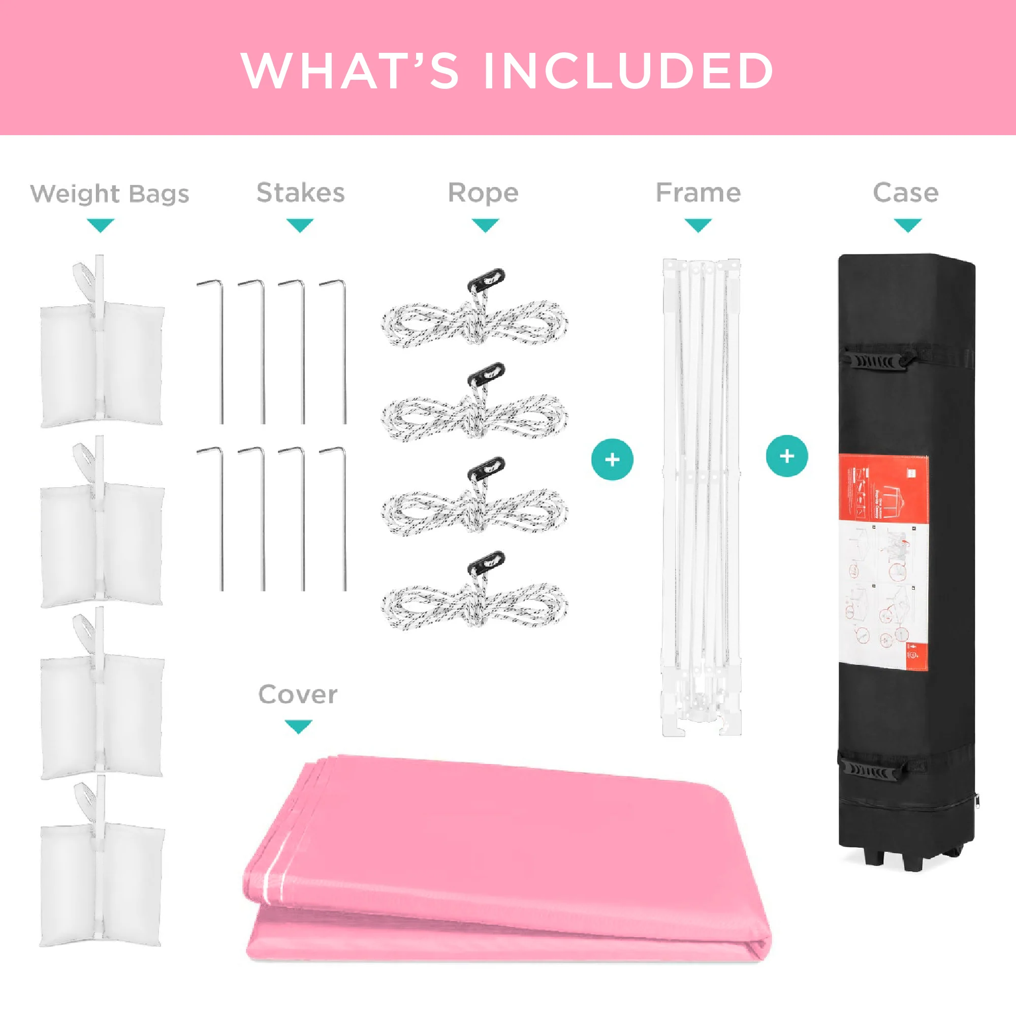 One-Person Setup Instant Pop Up Canopy w/ Case, 4 Weight Bags - 12x12ft - Image 62
