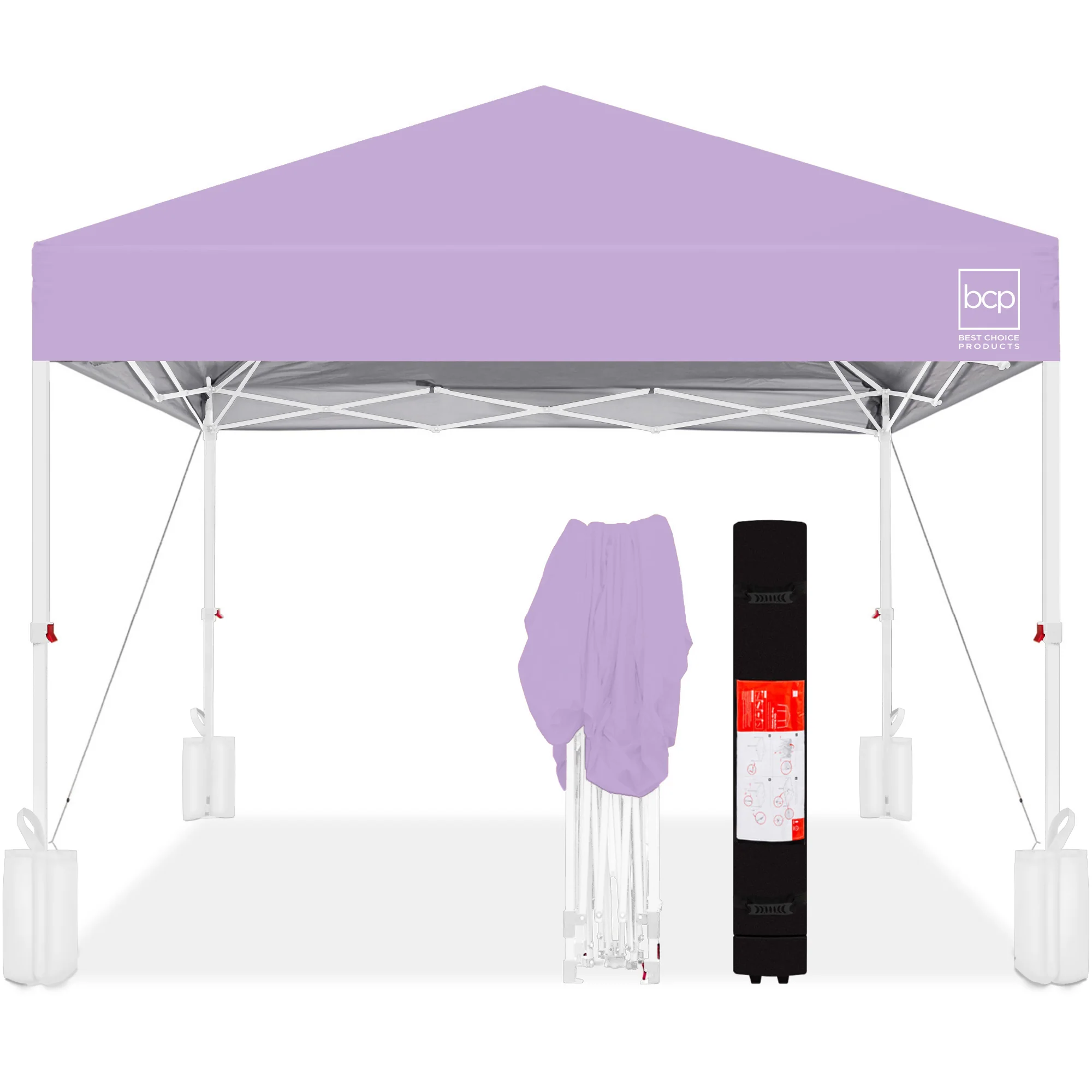 One-Person Setup Instant Pop Up Canopy w/ Case, 4 Weight Bags - 12x12ft - Image 64