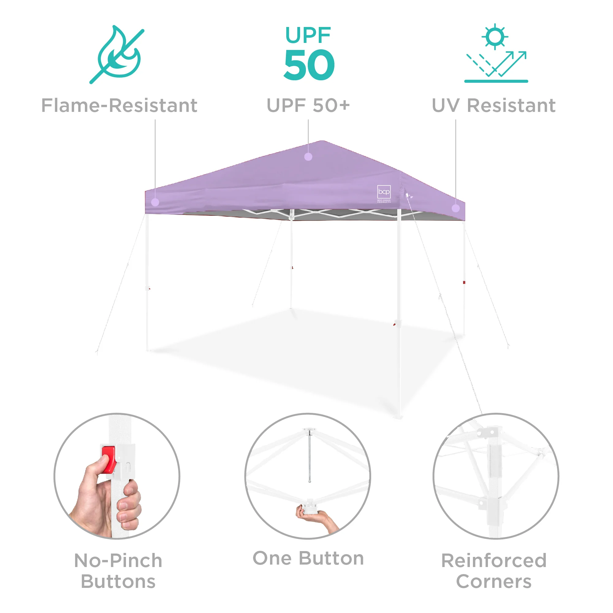 One-Person Setup Instant Pop Up Canopy w/ Case, 4 Weight Bags - 12x12ft - Image 67