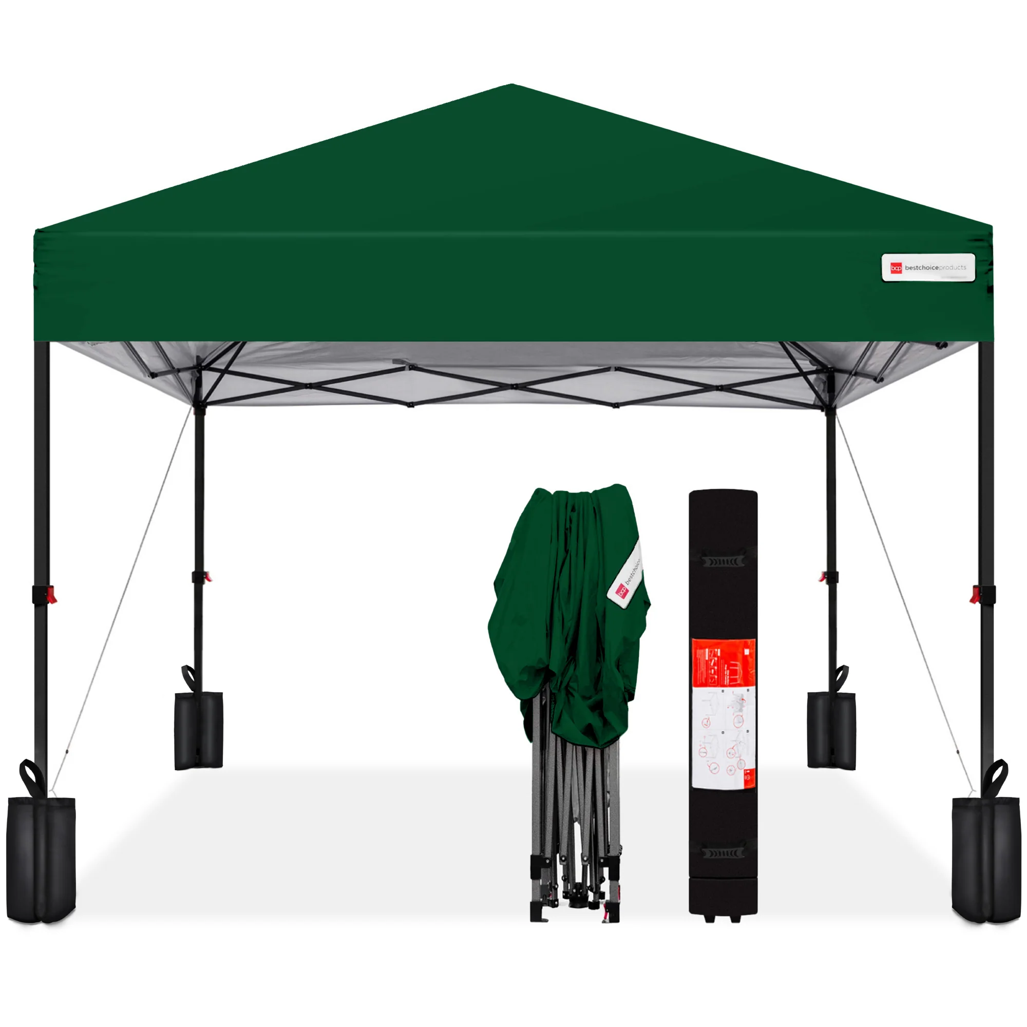 One-Person Setup Instant Pop Up Canopy w/ Case, 4 Weight Bags - 12x12ft - Image 80