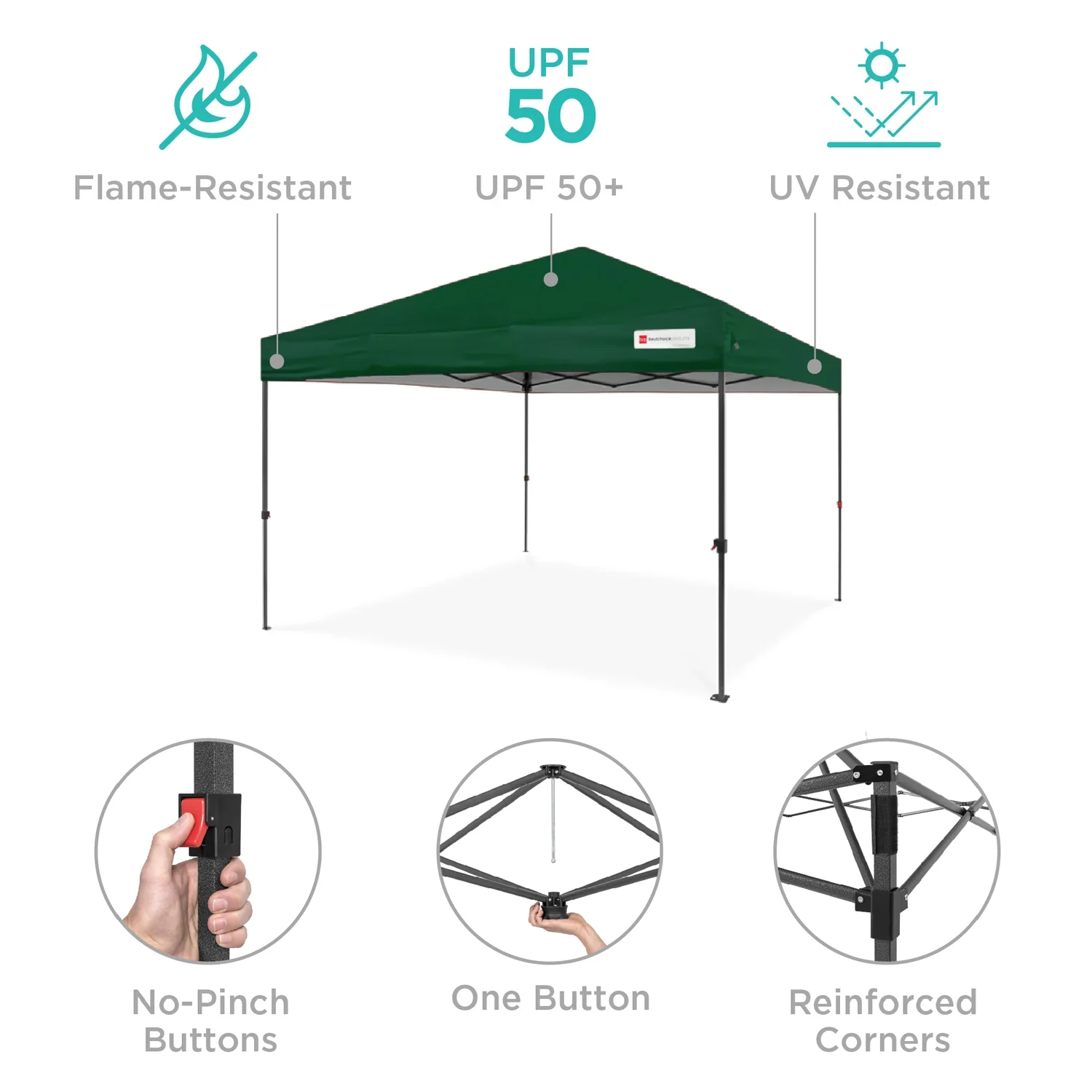 One-Person Setup Instant Pop Up Canopy w/ Case, 4 Weight Bags - 12x12ft - Image 83