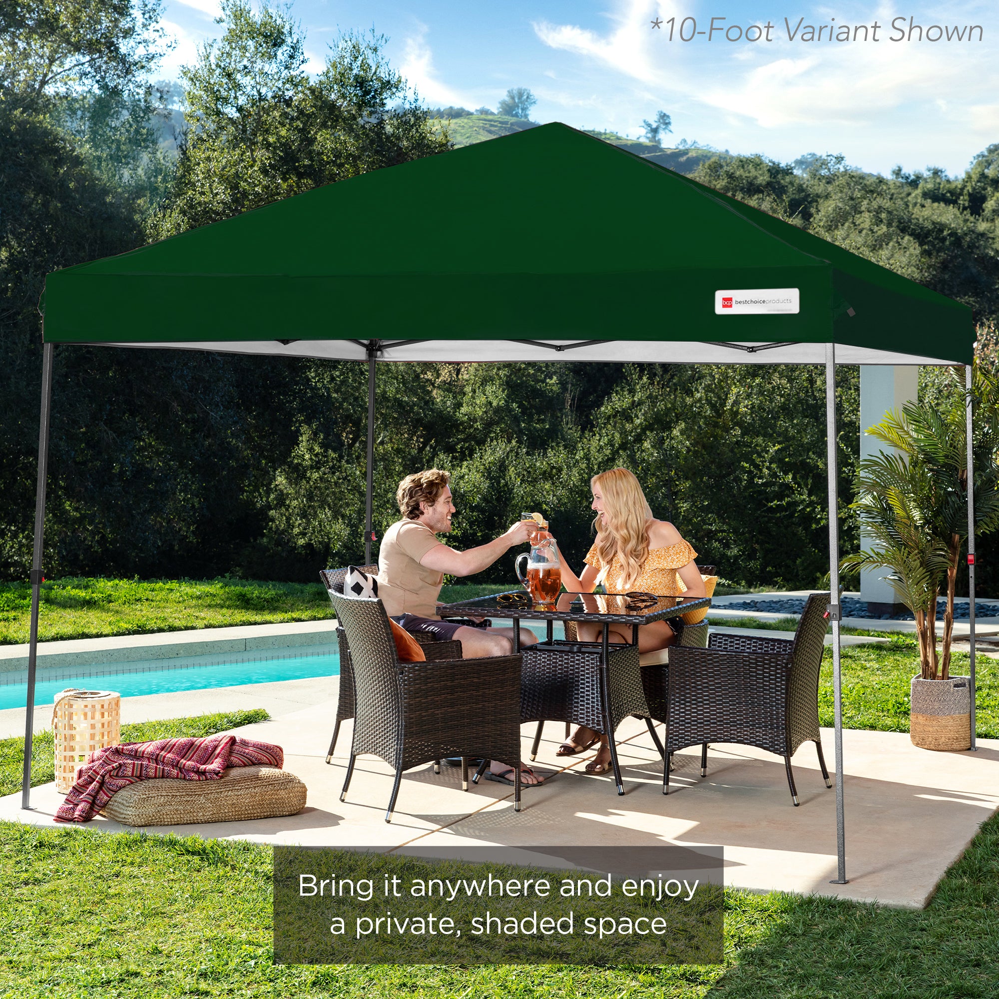 One-Person Setup Instant Pop Up Canopy w/ Case, 4 Weight Bags - 12x12ft - Image 85