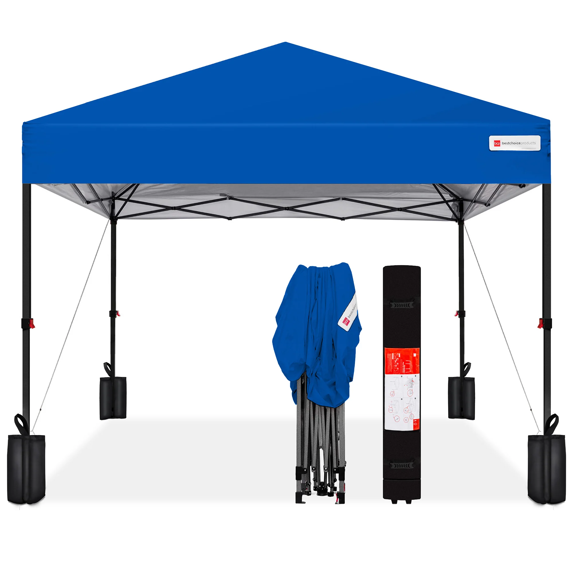 One-Person Setup Instant Pop Up Canopy w/ Case, 4 Weight Bags - 12x12ft - Image 88