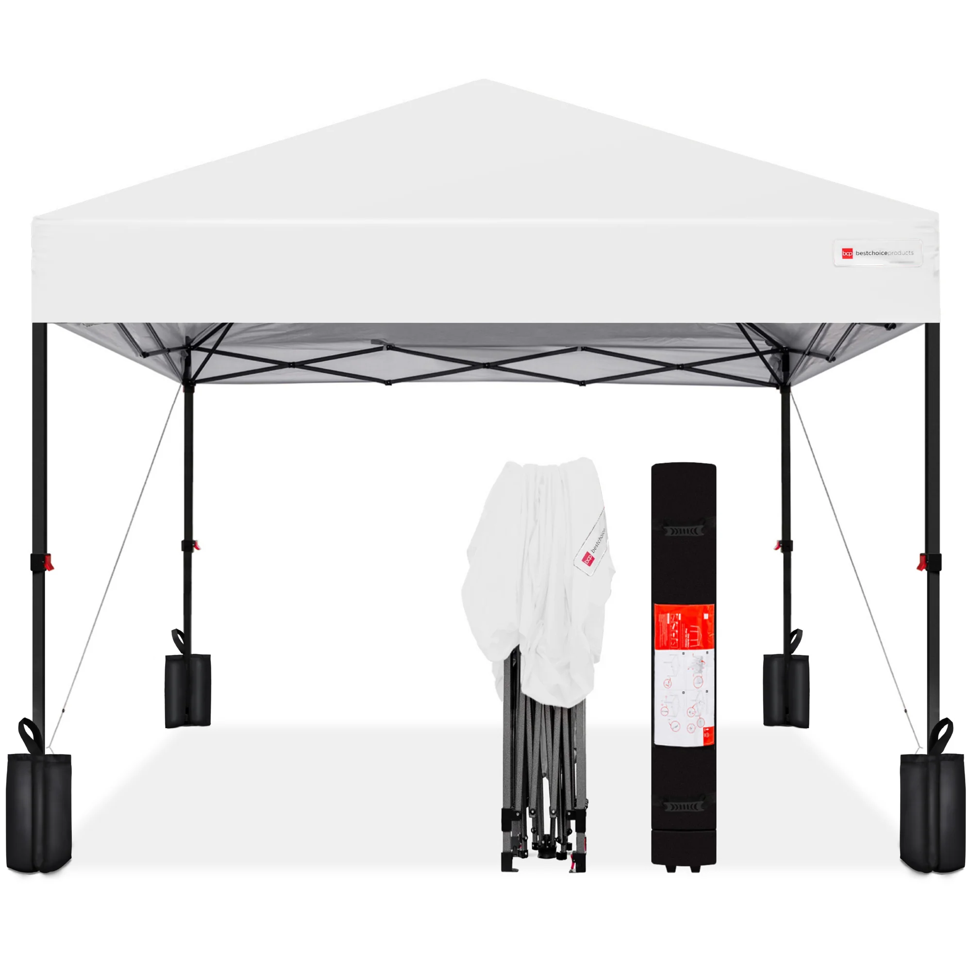 One-Person Setup Instant Pop Up Canopy w/ Case, 4 Weight Bags - 12x12ft - Image 89